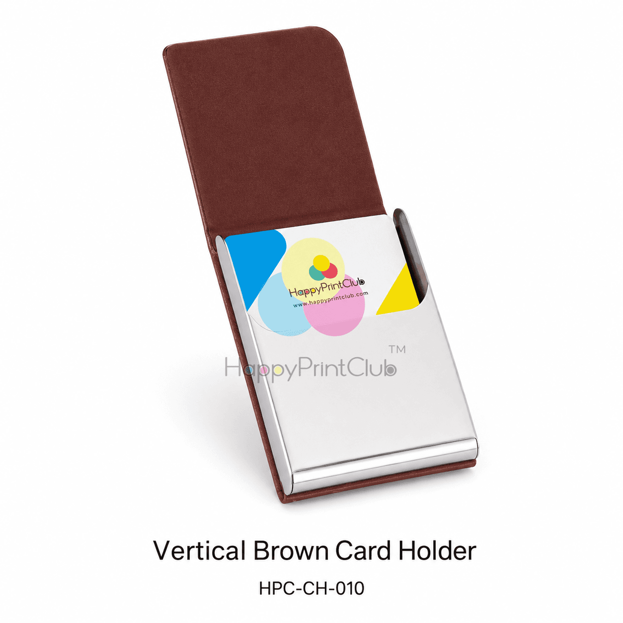 Vertical Brown Card Holder For Corporate Gifting