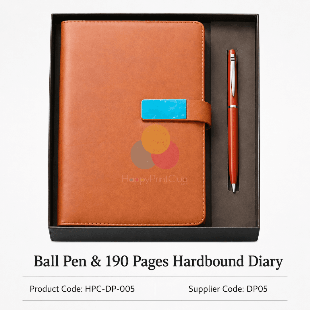 Customized Corporate Gift Set With Ball Pen & 190 Pages Hard Bound Diary