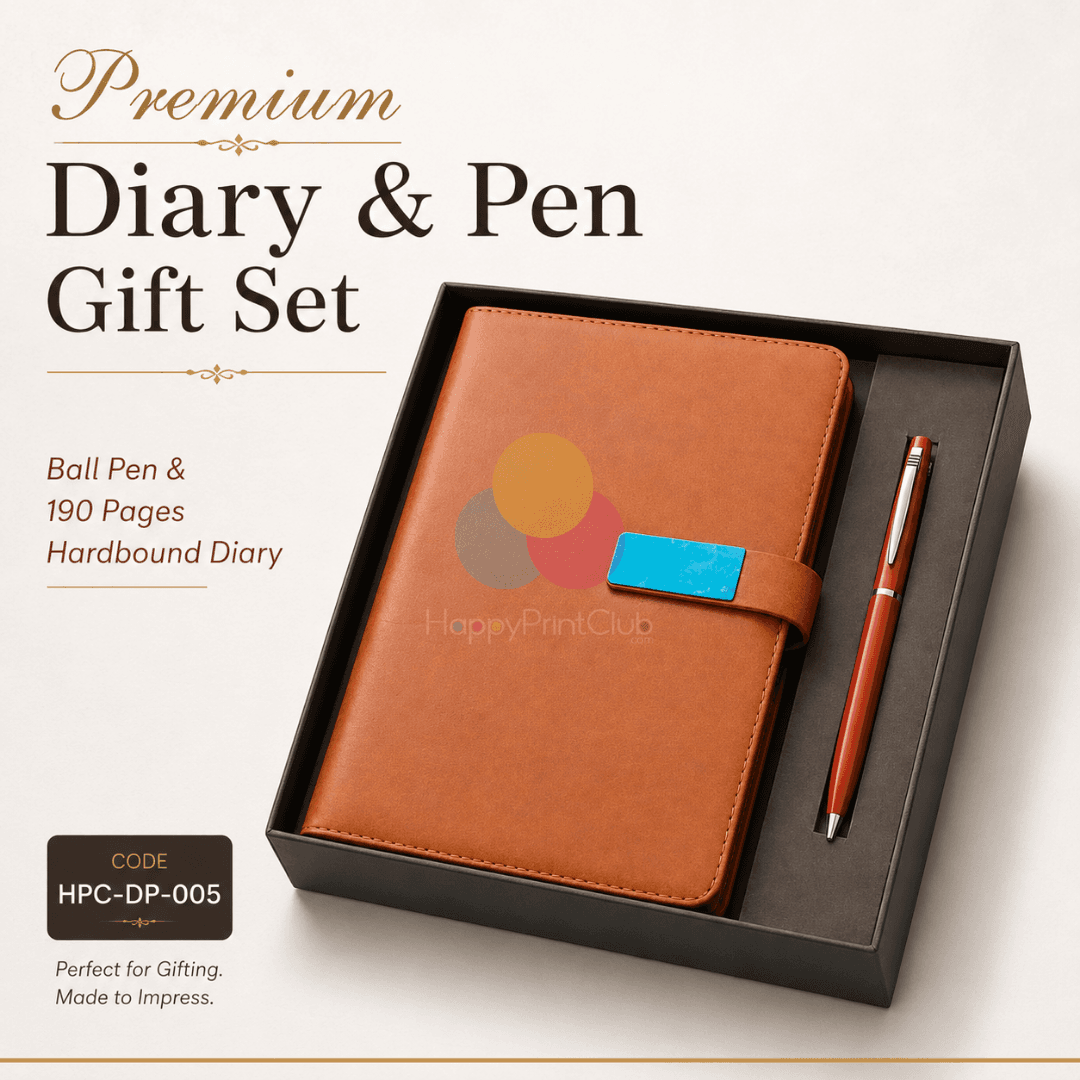 Customized Corporate Gift Set With Ball Pen & 190 Pages Hard Bound Diary