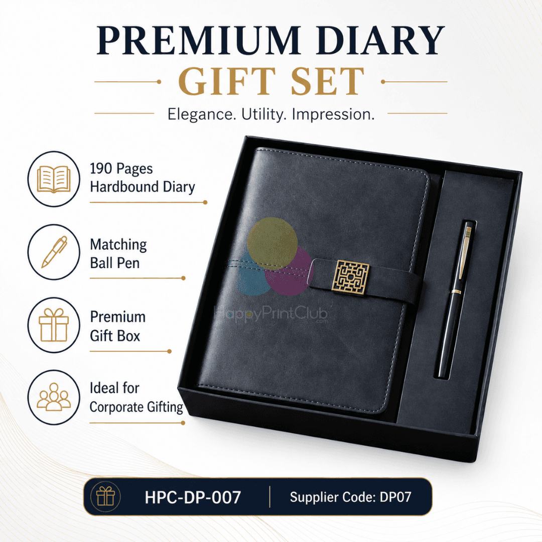 Customized Corporate Gift Set With Ball Pen & 190 Pages Hard Bound Diary