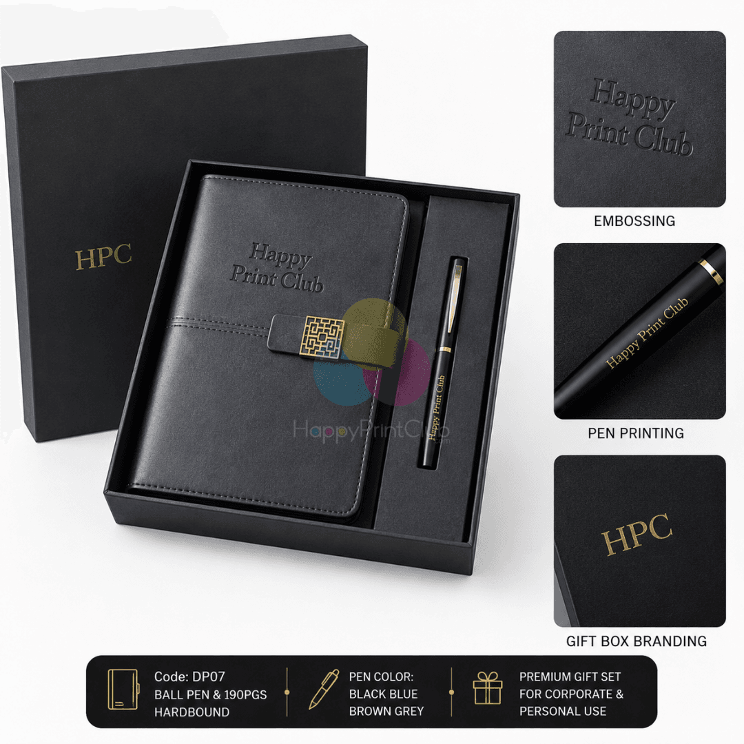 Customized Corporate Gift Set With Ball Pen & 190 Pages Hard Bound Diary