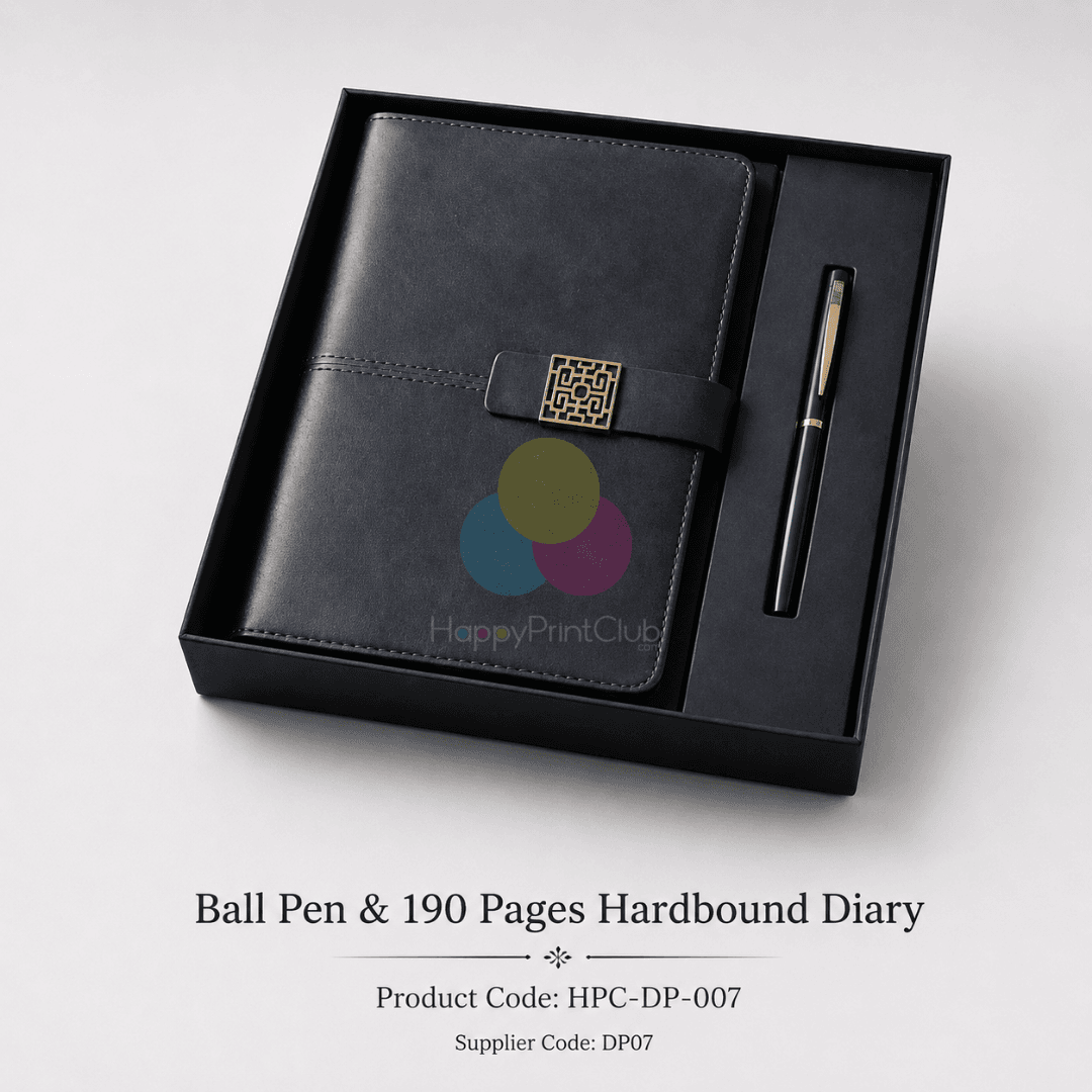 Customized Corporate Gift Set With Ball Pen & 190 Pages Hard Bound Diary