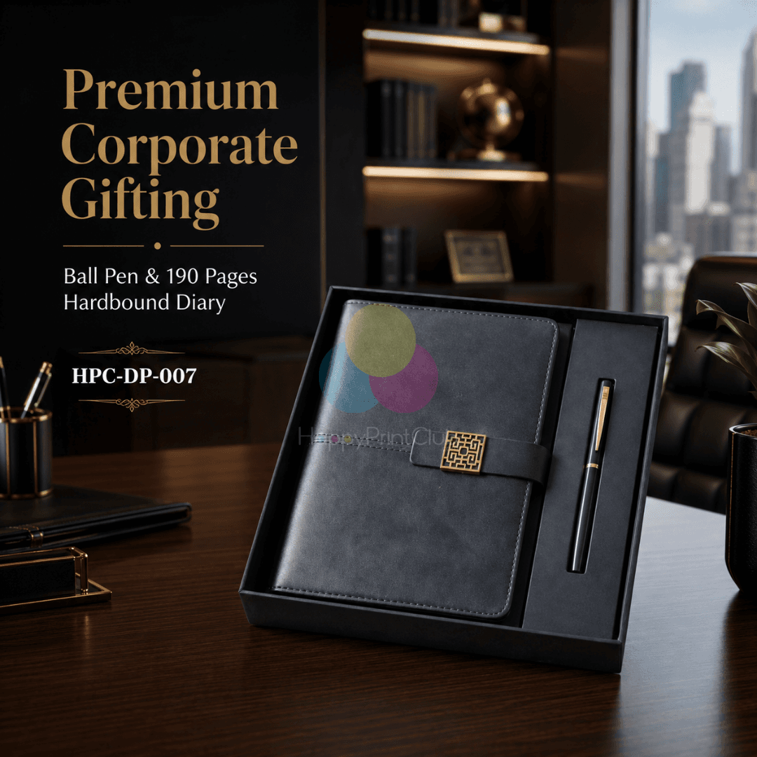 Customized Corporate Gift Set With Ball Pen & 190 Pages Hard Bound Diary