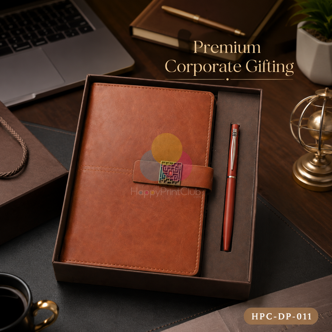 Customized Corporate Gift Set With Ball Pen & 190 Pages Hard Bound Diary