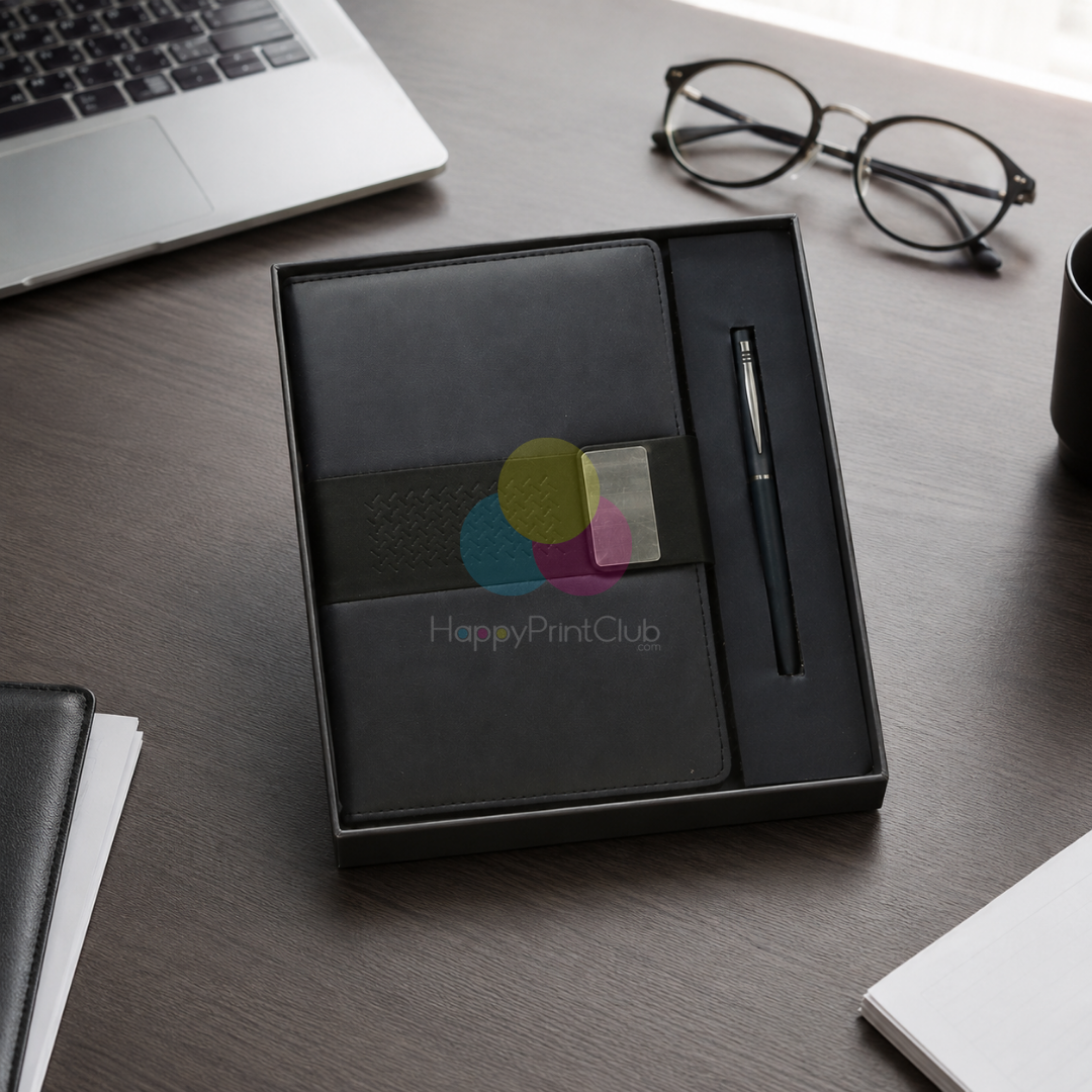 Customized Corporate Gift Set With Ball Pen & 190 Pages Hard Bound Diary