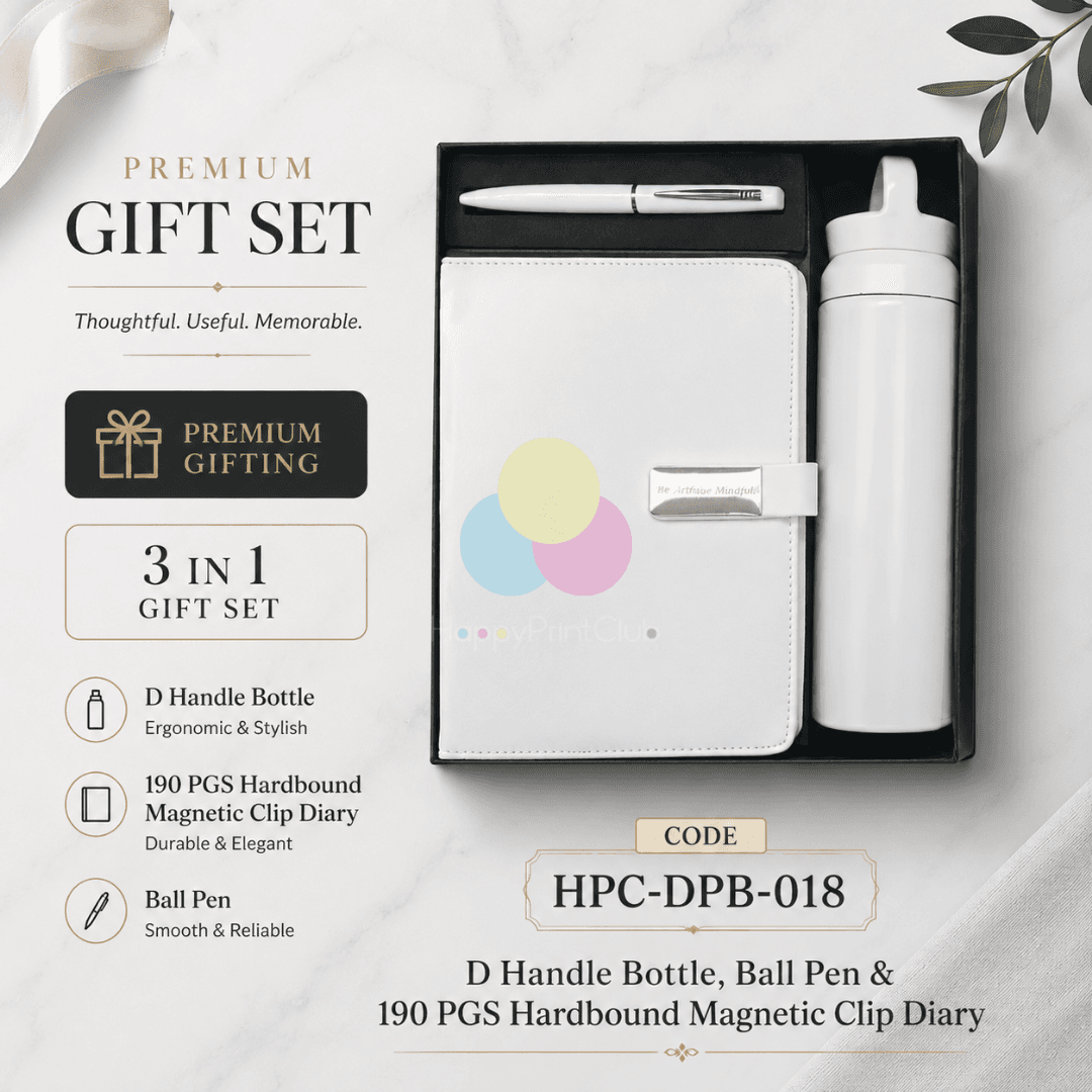 Employee Welcome Kit With D Handle Bottle, Ball Pen & 190 Pages Hard Bound Magnetic Clip Diary