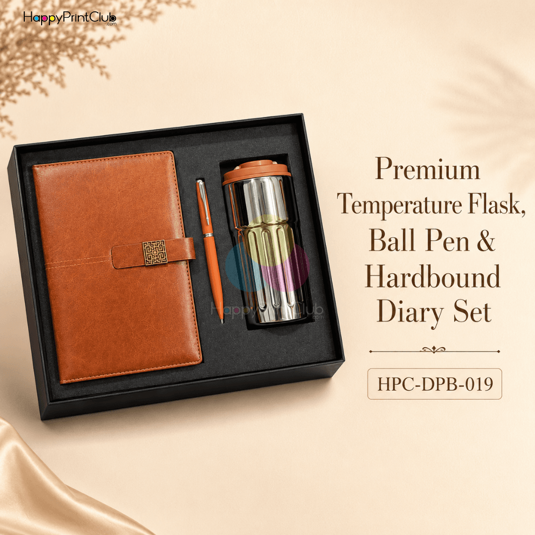 Employee Welcome Kit With Temperature Flask, Ball Pen & 190 Pages Hard Bound Magnetic Fitting Clip Diary