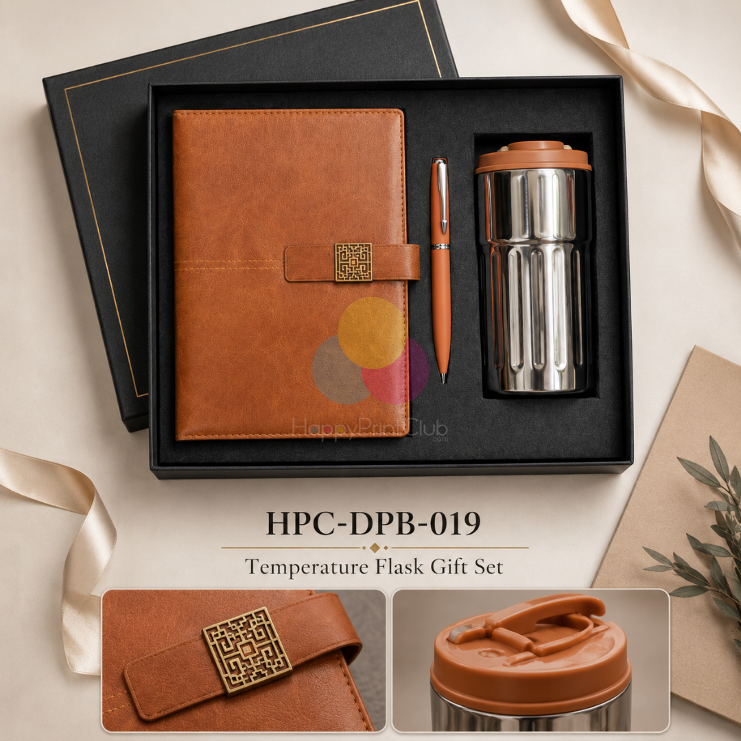 Employee Welcome Kit With Temperature Flask, Ball Pen & 190 Pages Hard Bound Magnetic Fitting Clip Diary