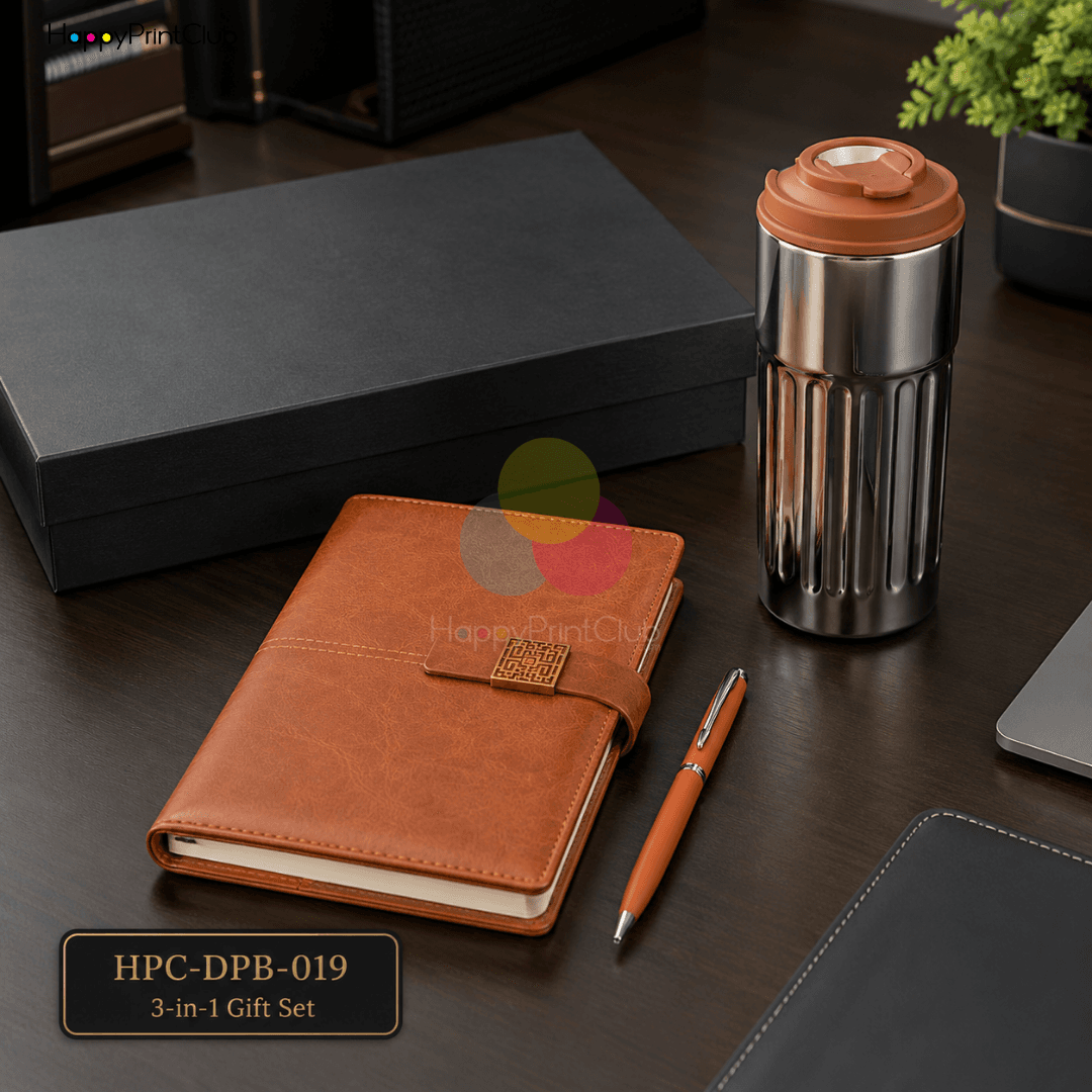 Employee Welcome Kit With Temperature Flask, Ball Pen & 190 Pages Hard Bound Magnetic Fitting Clip Diary