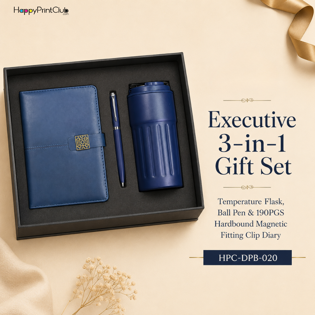 Employee Welcome Kit With Temperature Flask, Ball Pen & 190 Pages Hard Bound Magnetic Fitting Clip Diary