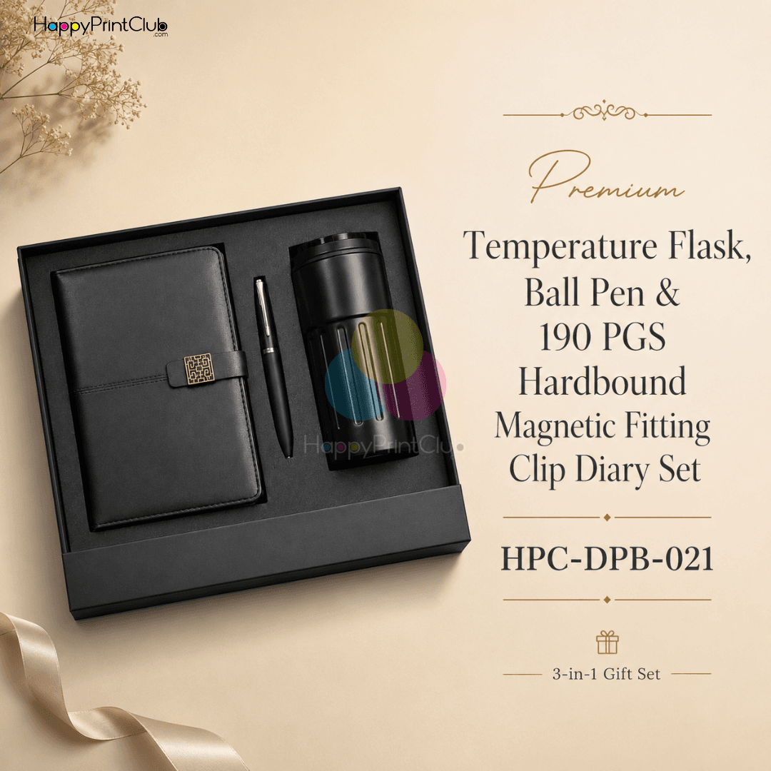 Employee Welcome Kit With Temperature Flask, Ball Pen & 190 Pages Hard Bound Magnetic Fitting Clip Diary