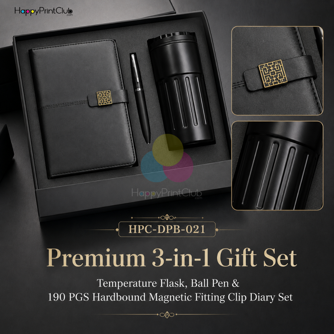 Employee Welcome Kit With Temperature Flask, Ball Pen & 190 Pages Hard Bound Magnetic Fitting Clip Diary