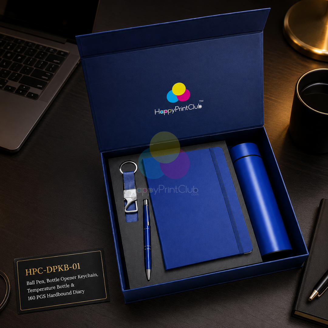 Employee Welcome Kit With Ball Pen, Bottle Opener Keychain, Temperature Bottle & 160 Pages Hard Bound Diary