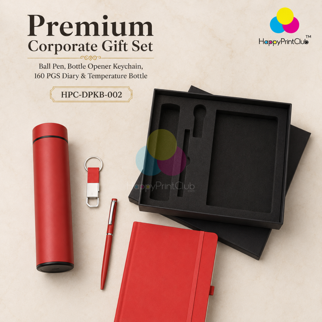 Employee Welcome Kit With Ball Pen, Bottle Opener,160 Pages Diary Keychain, Temperature Bottle