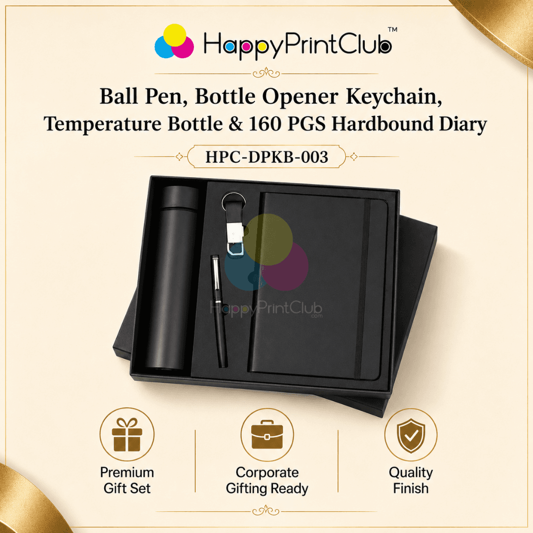 Employee Welcome Kit With Ball Pen, Bottle Opener Keychain, Temperature Bottle & 160 Pages Hard Bound Diary