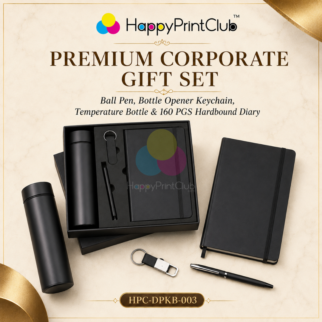 Employee Welcome Kit With Ball Pen, Bottle Opener Keychain, Temperature Bottle & 160 Pages Hard Bound Diary