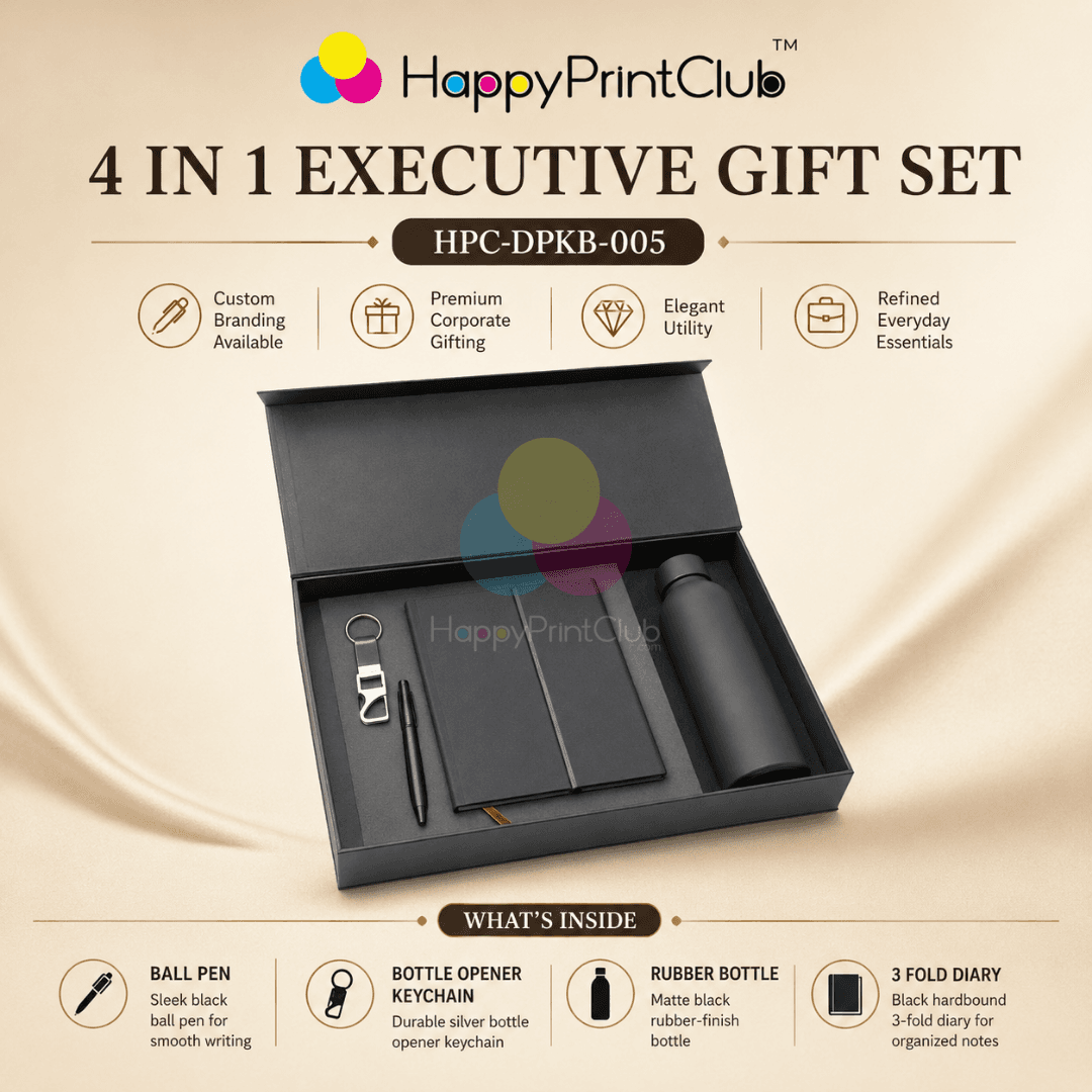 Employee Welcome Kit With Ball Pen, Bottle Opener Keychain, Rubber Bottle & 190 Pages Hard Bound 3 Fold Diary