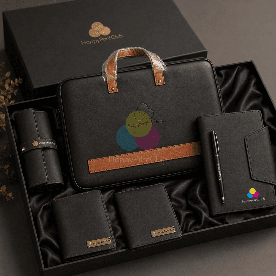 Employee Welcome Kit With Ball Pen, Goggle Cover, Laptop Bag, Diary, Passport Cover & Premium Organizer