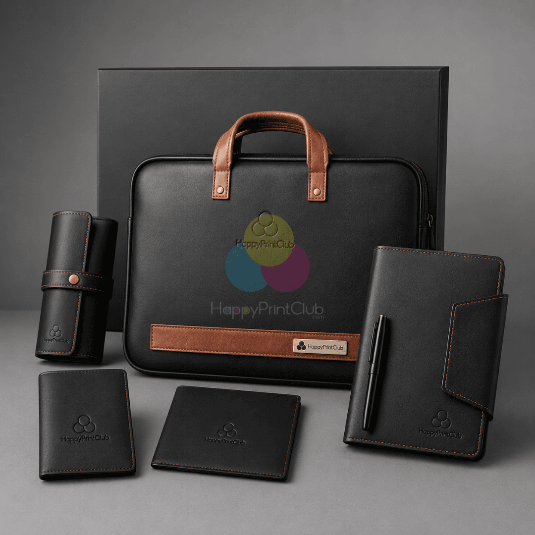 Employee Welcome Kit With Ball Pen, Goggle Cover, Laptop Bag, Diary, Passport Cover & Premium Organizer