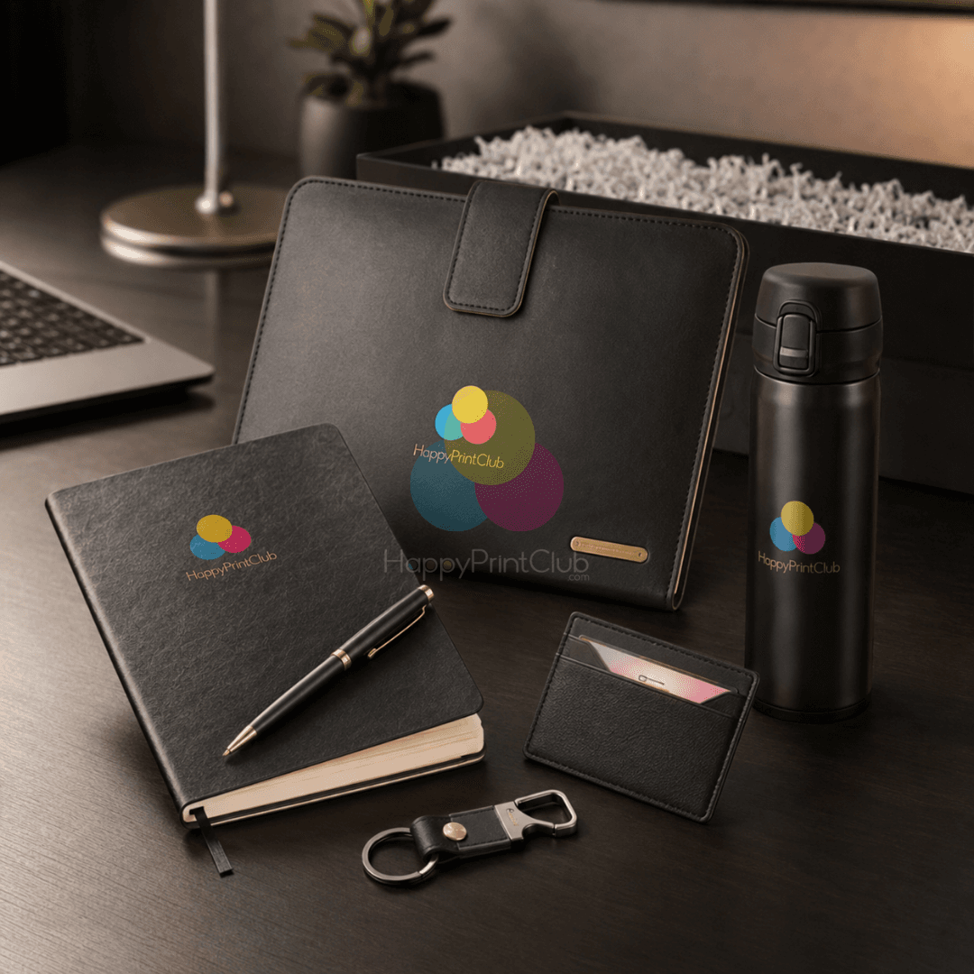 Employee Welcome Kit With Ball Pen, Bottle Opener Keychain, Push Button Bottle, Card Holder, Premium Laptop Sleeve & 190 Pages Hard Bound Diary