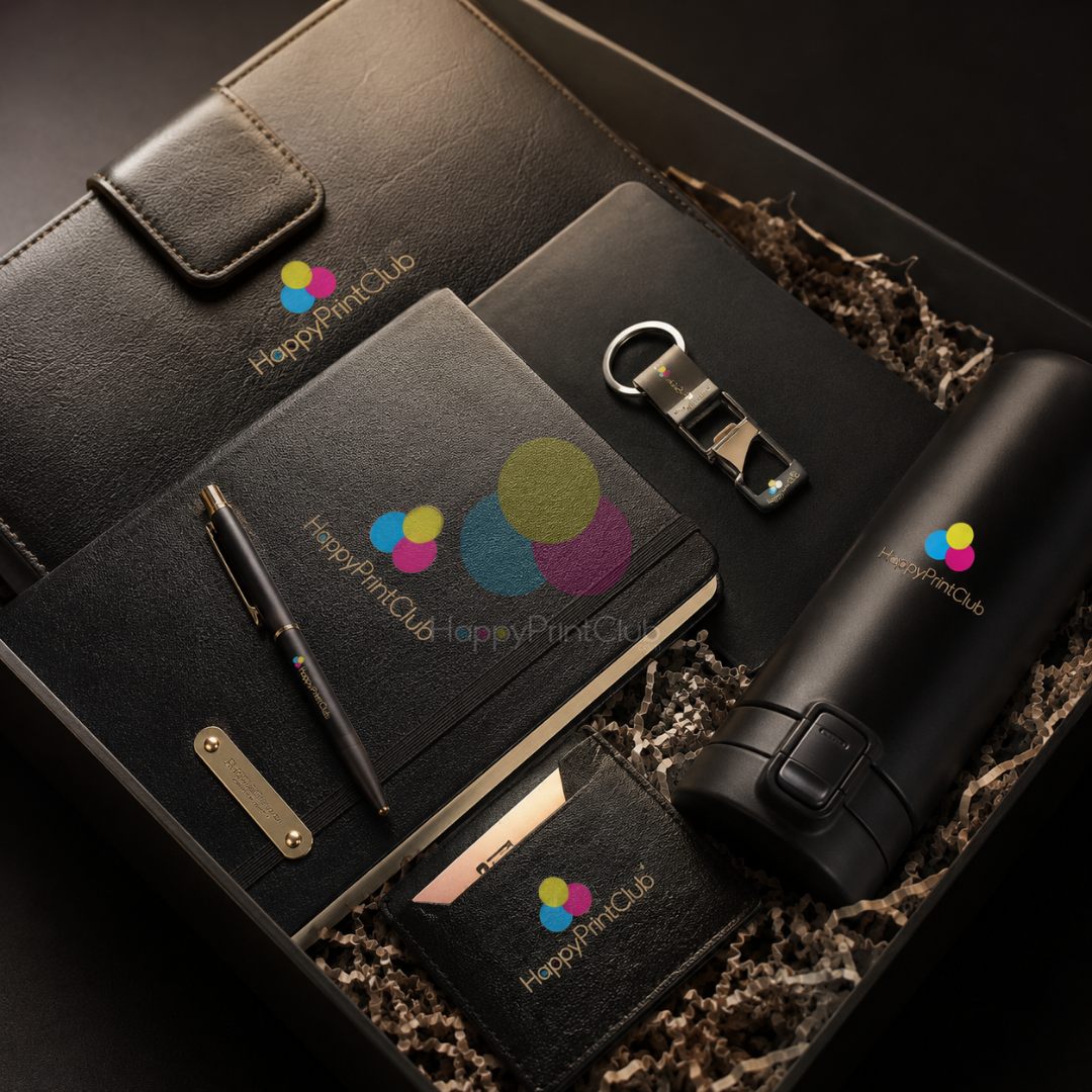 Employee Welcome Kit With Ball Pen, Bottle Opener Keychain, Push Button Bottle, Card Holder, Premium Laptop Sleeve & 190 Pages Hard Bound Diary