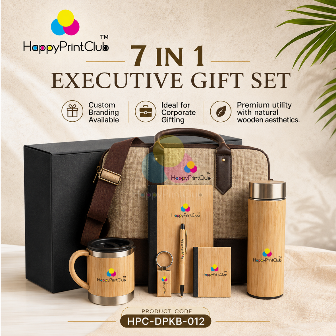 Employee Welcome Kit With Wooden Ball Pen, Wooden Cup, Jute Laptop Bag, Wooden Diary, Wooden Card Holder, Wooden Keychain & Wooden Bottle