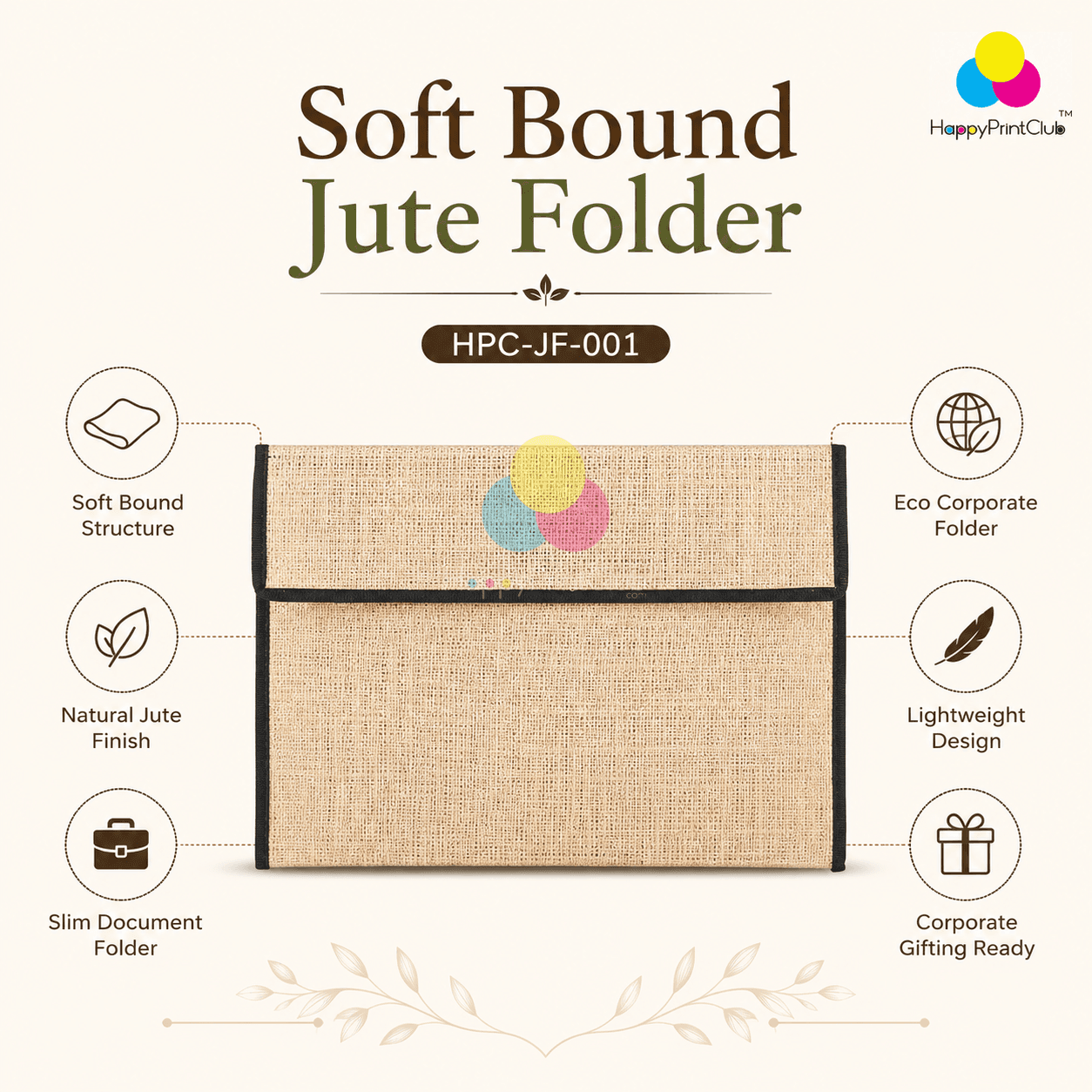 Soft Bound Jute Folder For Corporate Gifting