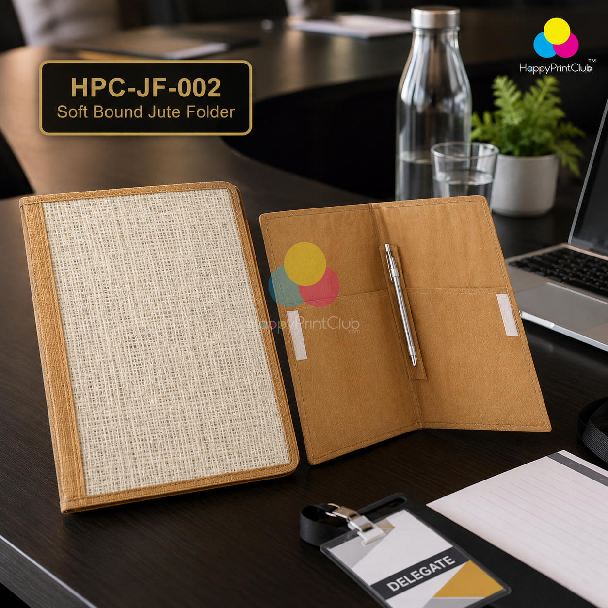 Soft Bound Jute Folder For Corporate Gifting
