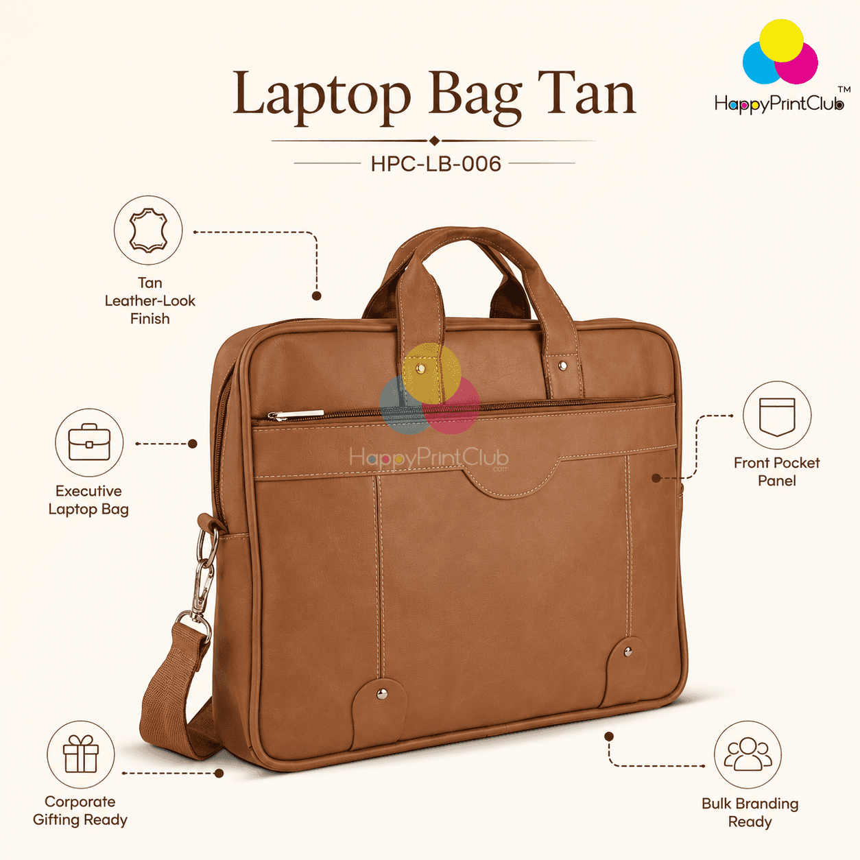 Laptop Bag Tan For Corporate Gifting