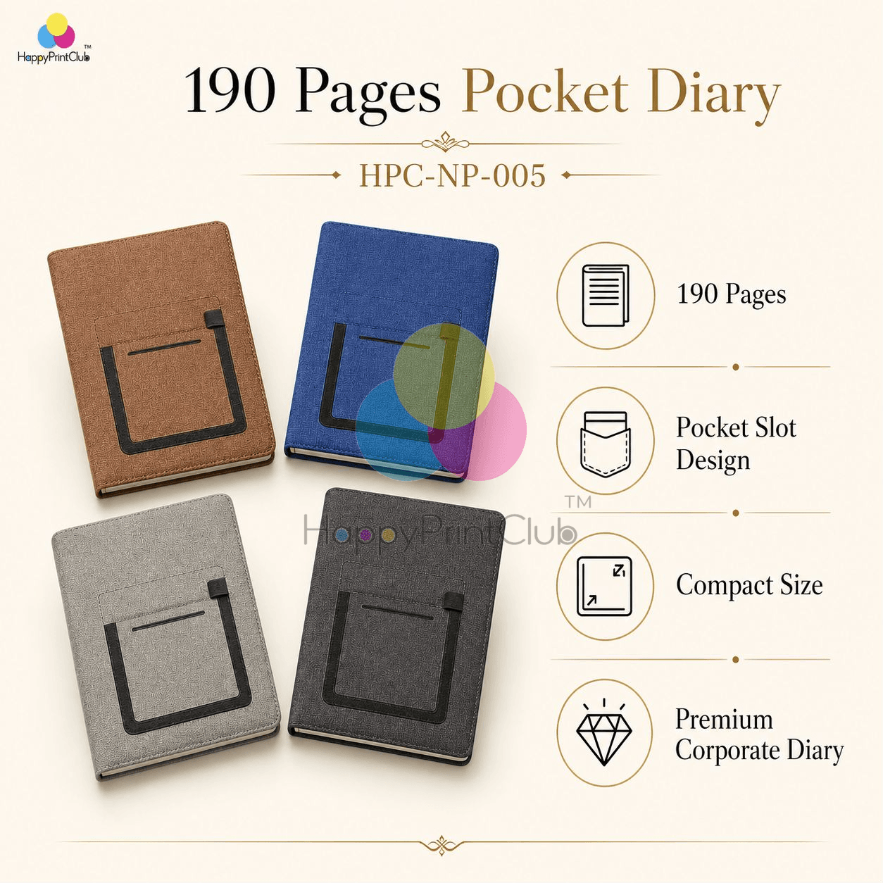 Customized 190 Pages Pocket Diary For Corporate Gifting