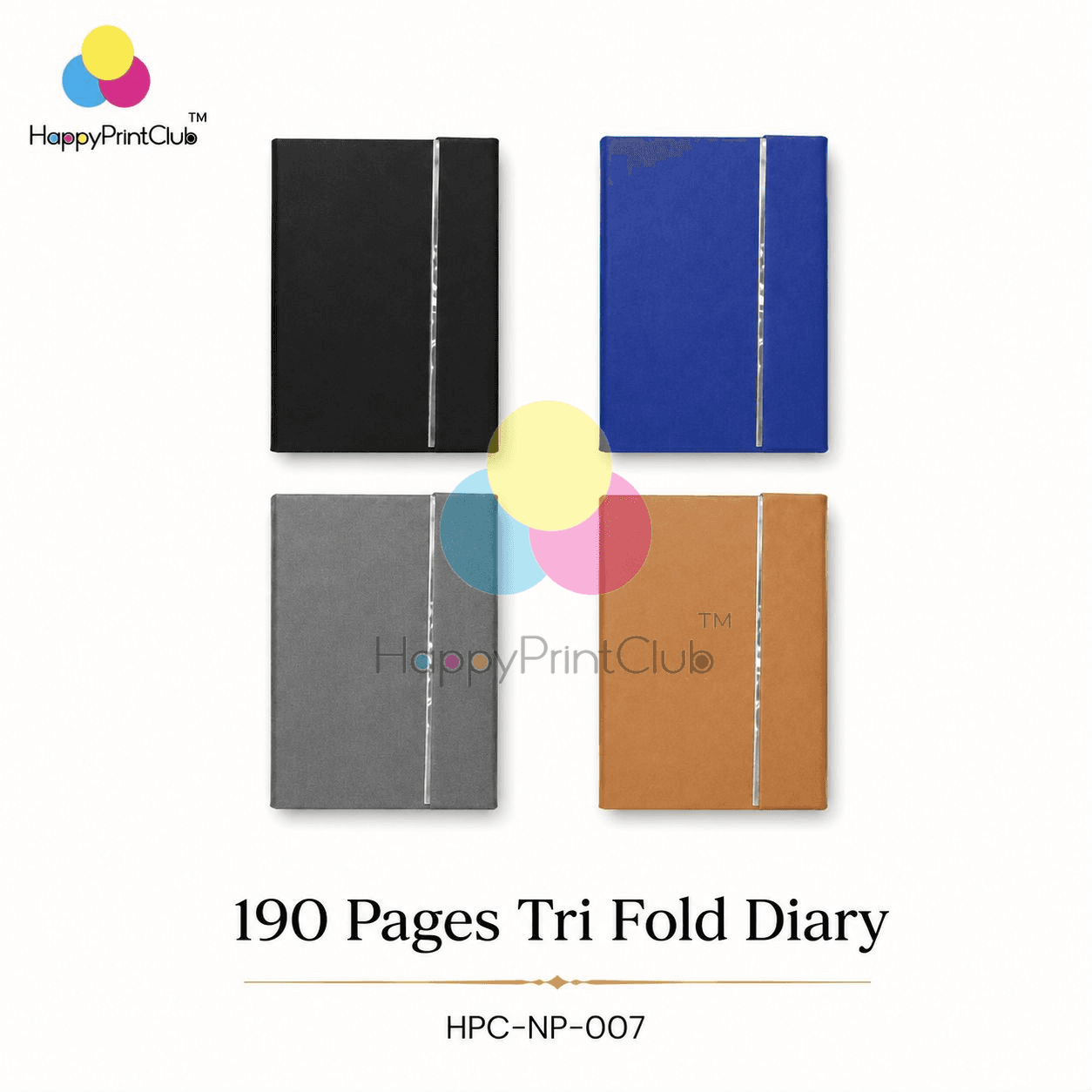 Customized 190 Pages Tri Fold Diary For Corporate Gifting