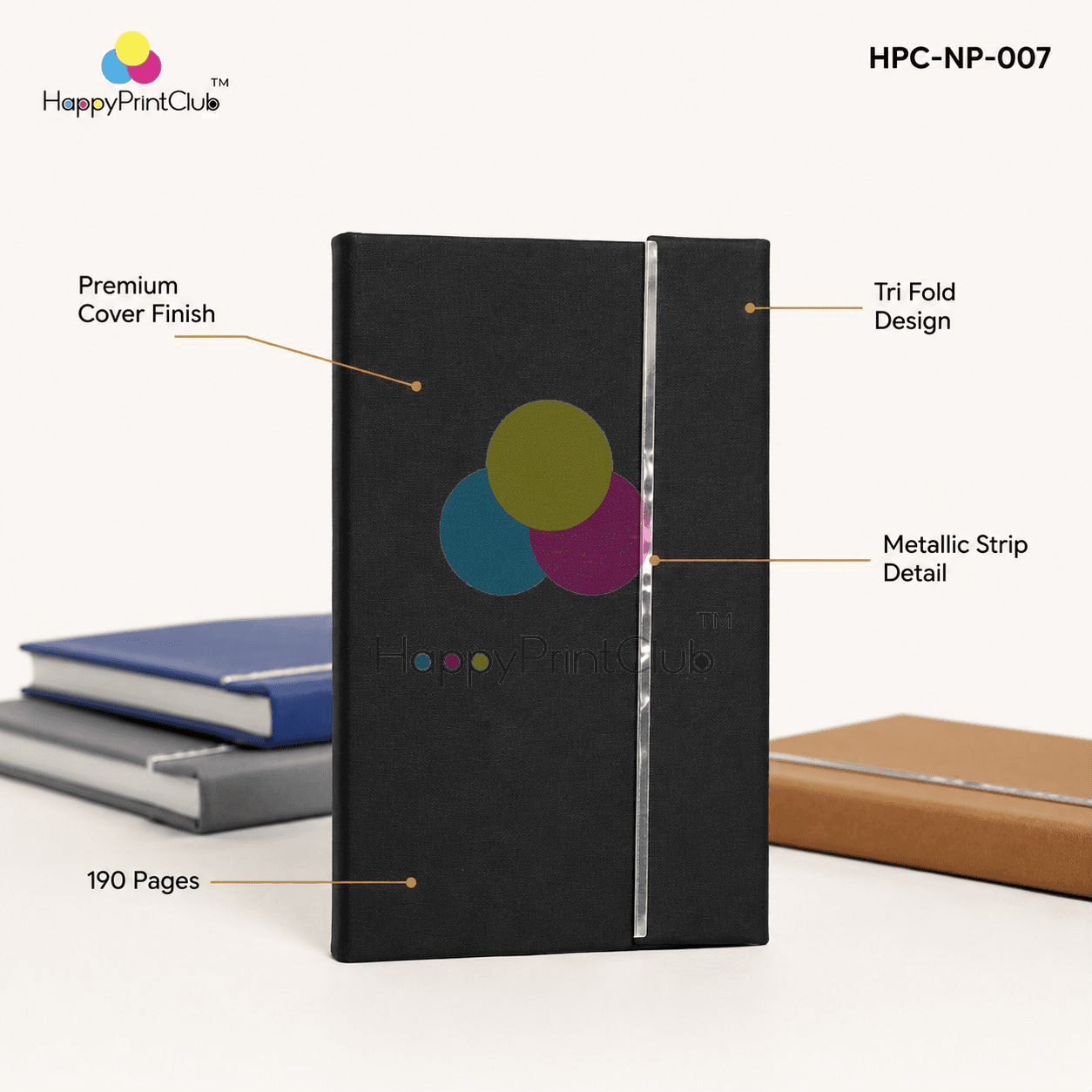 Customized 190 Pages Tri Fold Diary For Corporate Gifting