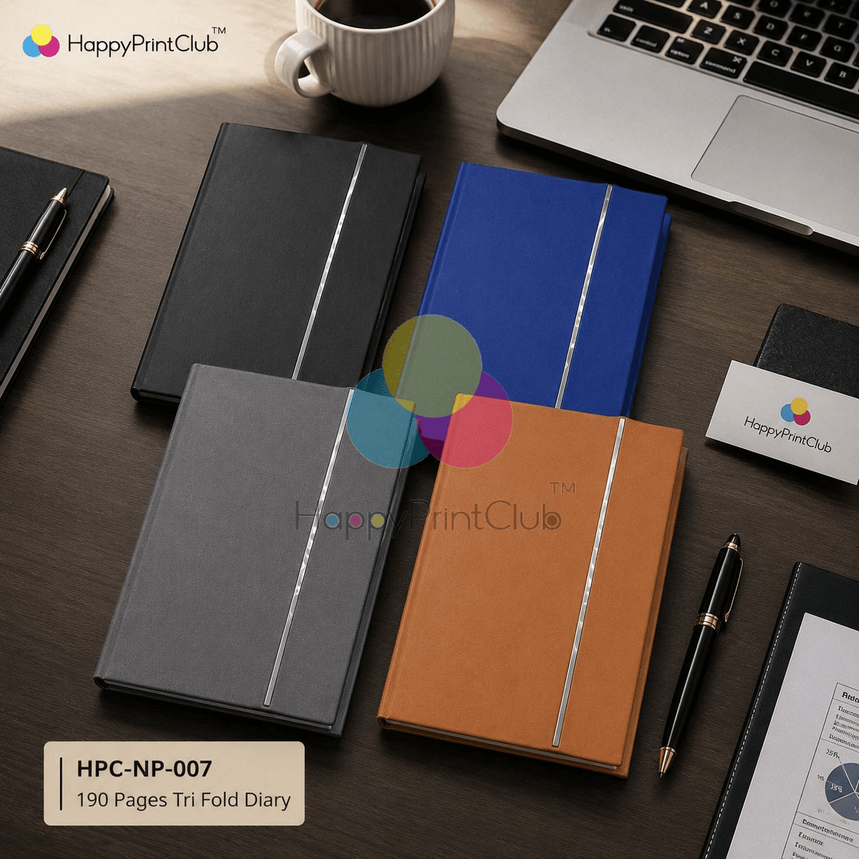 Customized 190 Pages Tri Fold Diary For Corporate Gifting