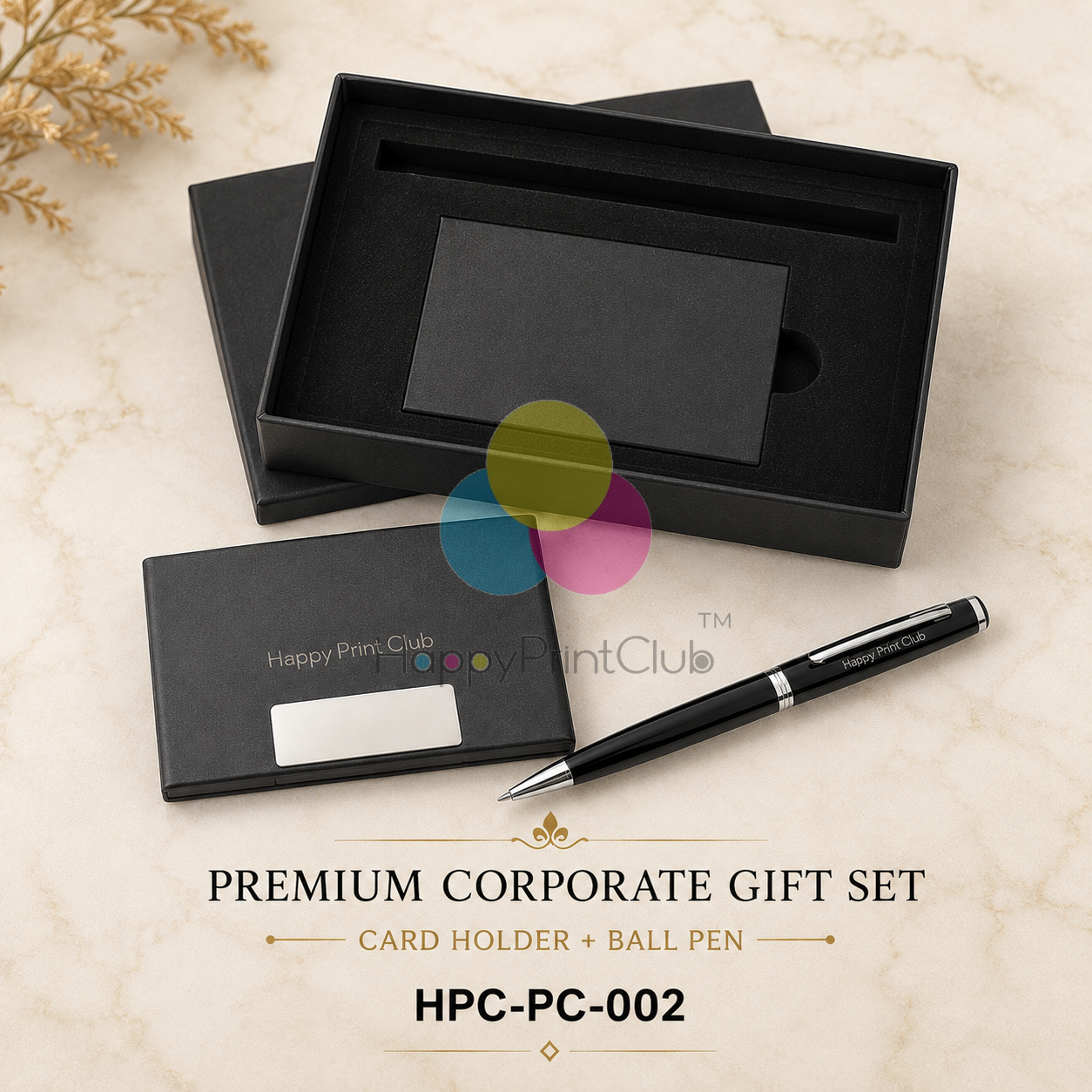 Customized Corporate Gift Set With Ball Pen & Card Holder