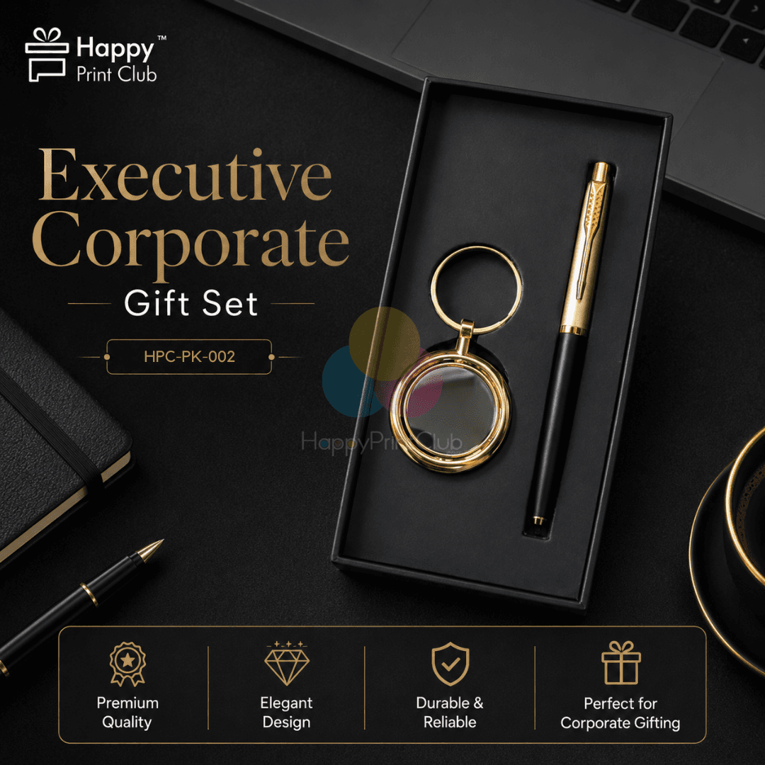 Customized Corporate Gift Set With Ball Pen & Rotating Keychain