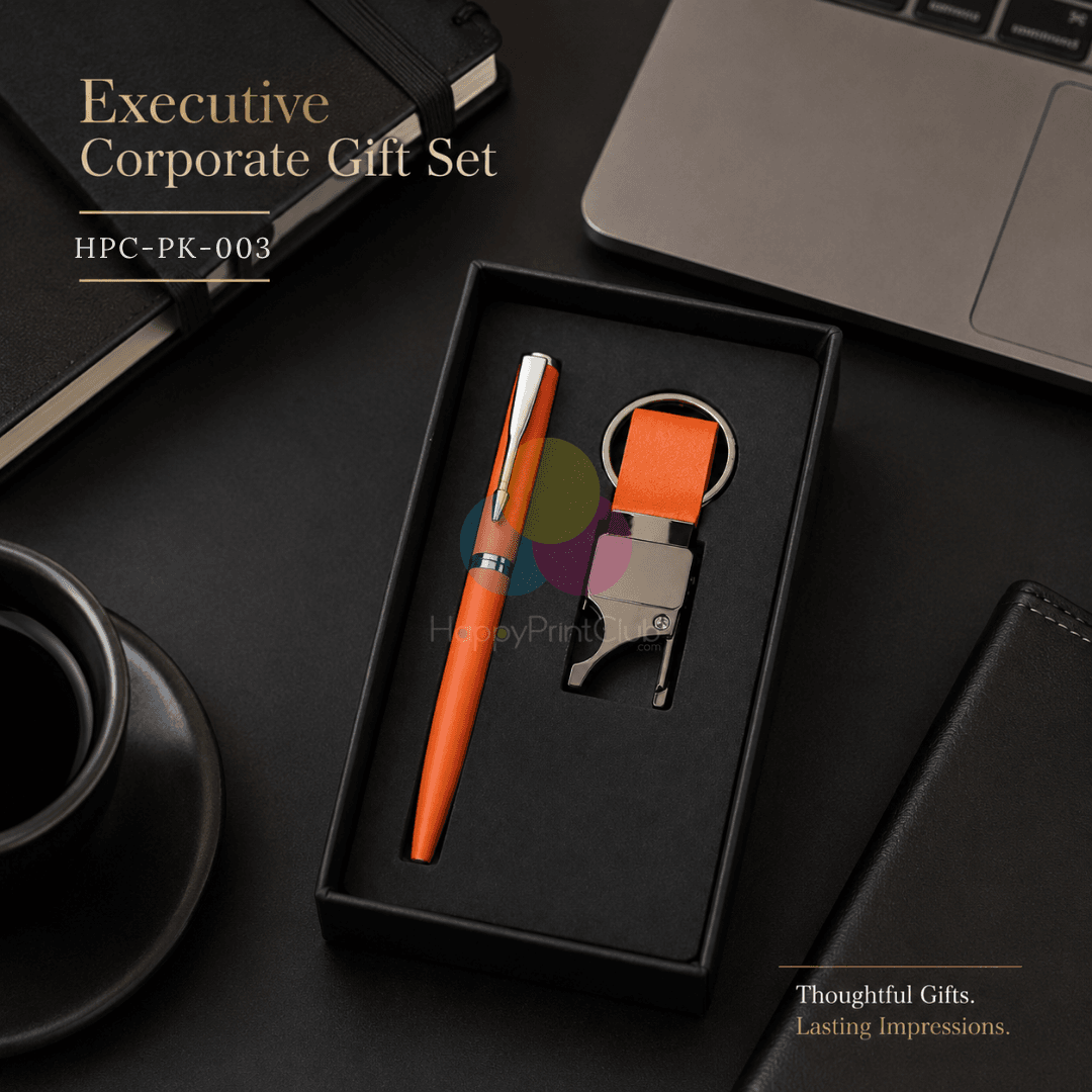 Customized Corporate Gift Set With Ball Pen & Bottle Opener Hook Keychain