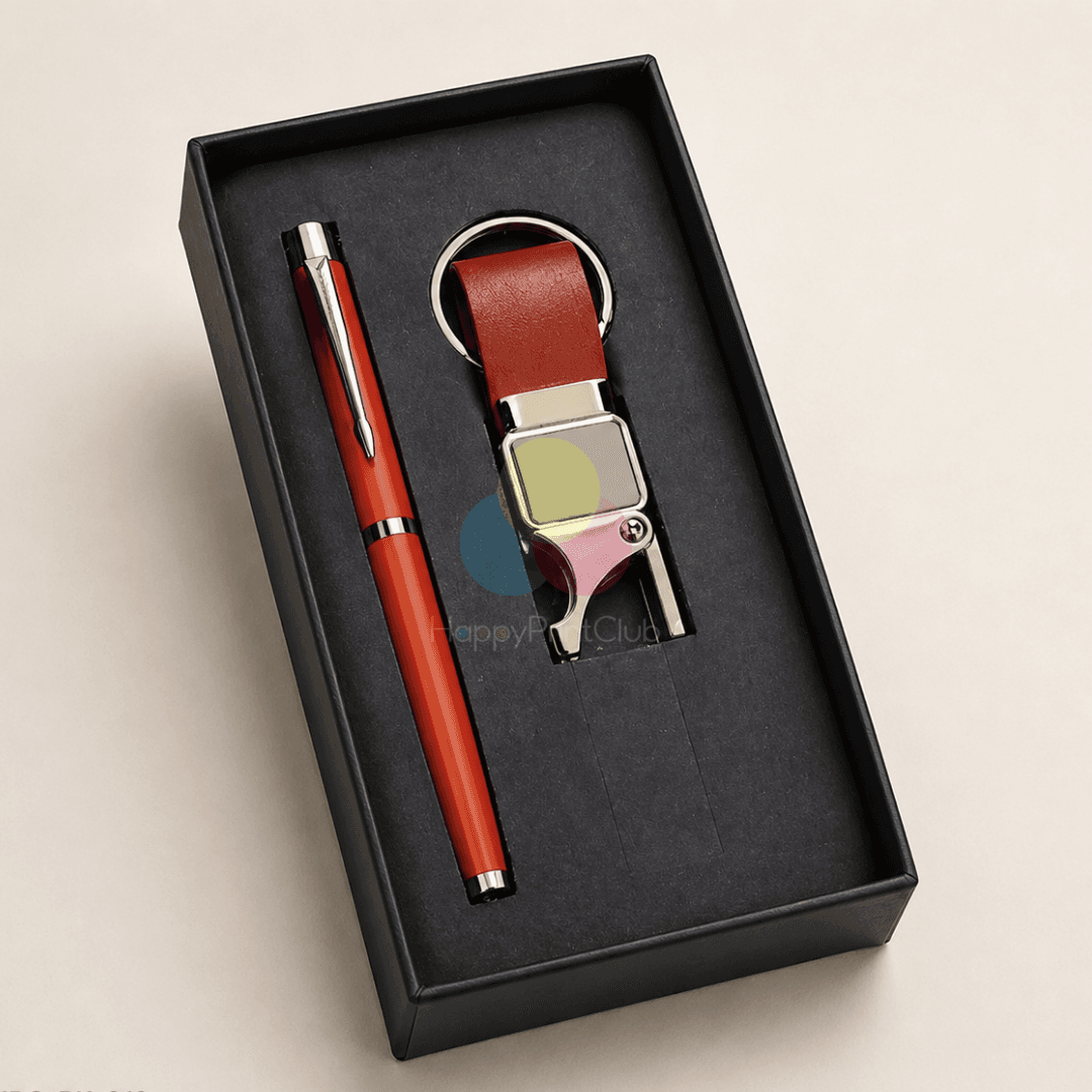 Customized Corporate Gift Set With Ball Pen & Bottle Opener Hook Keychain