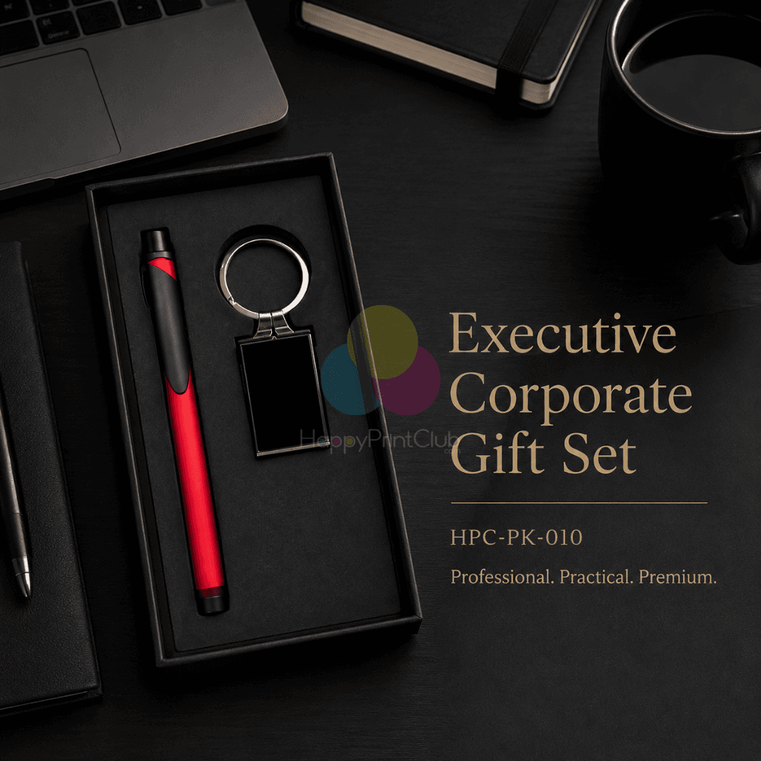 Customized Corporate Gift Set With Ball Pen & Metal Keychain