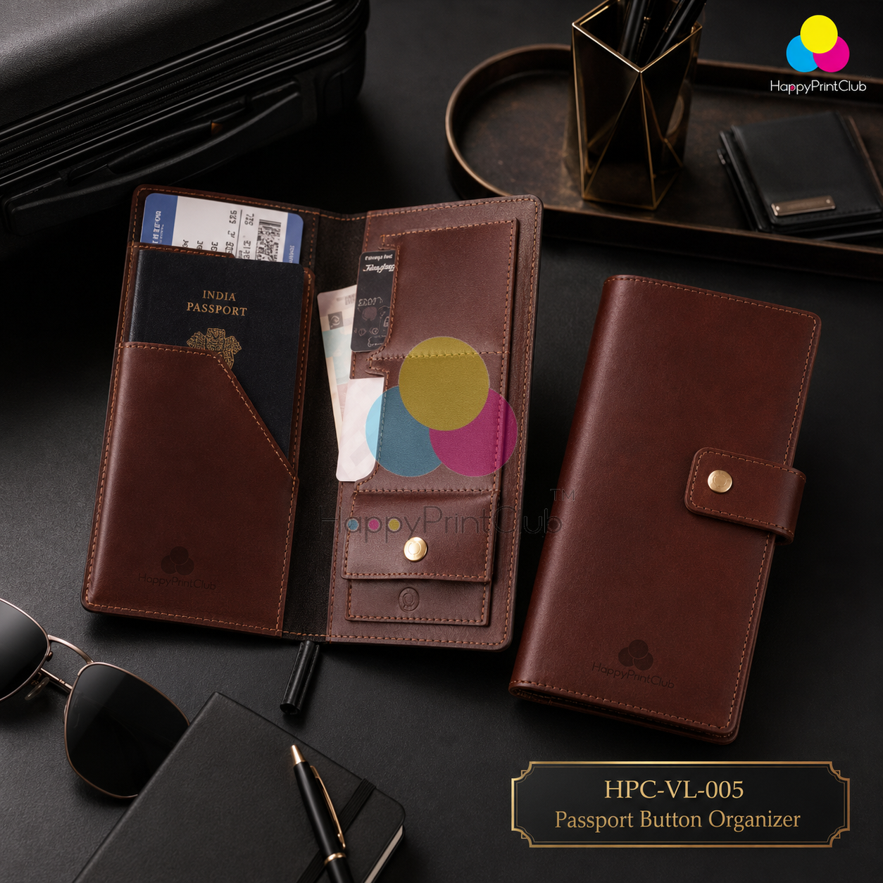 Customized Passport Button Organizer For Corporate Gifting