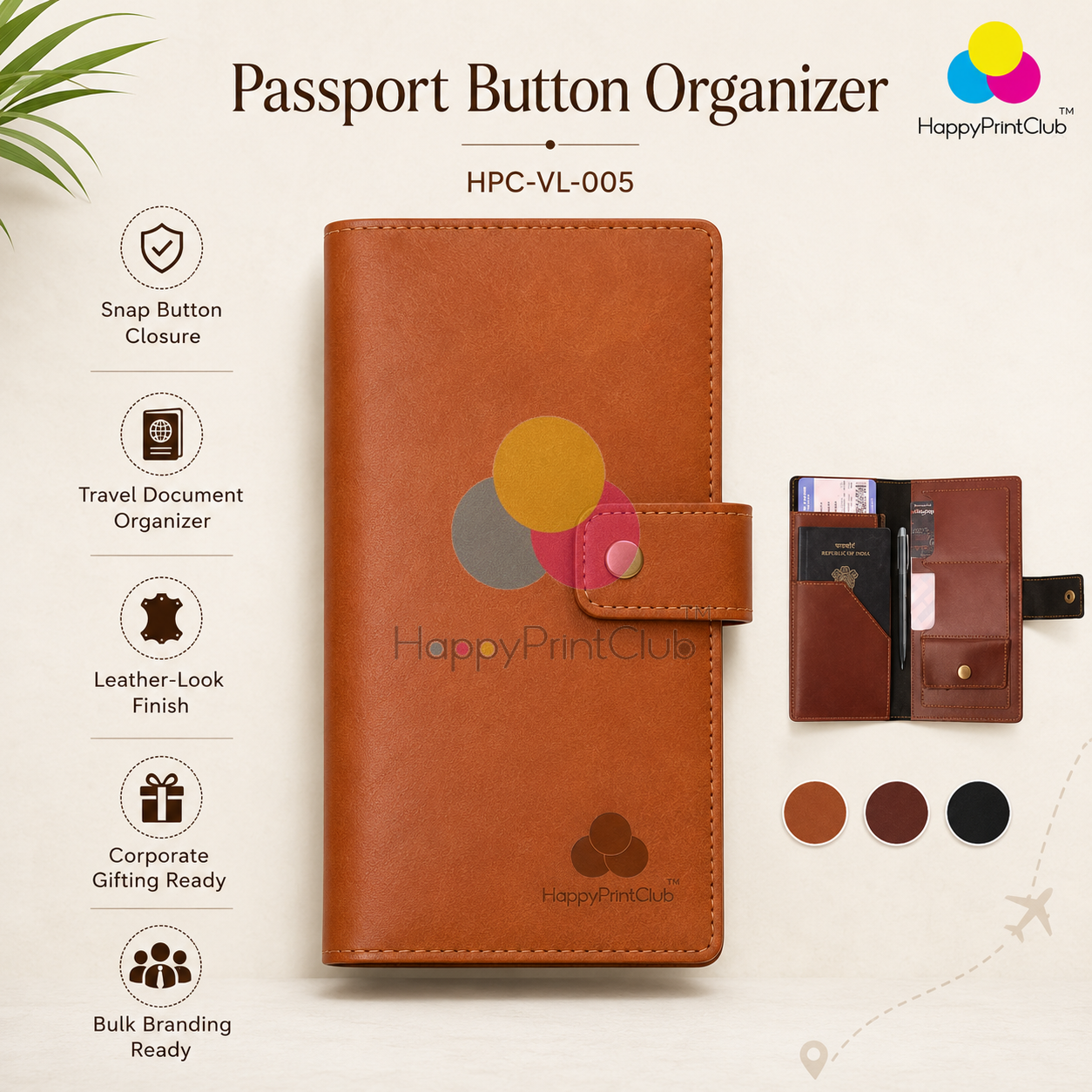Customized Passport Button Organizer For Corporate Gifting
