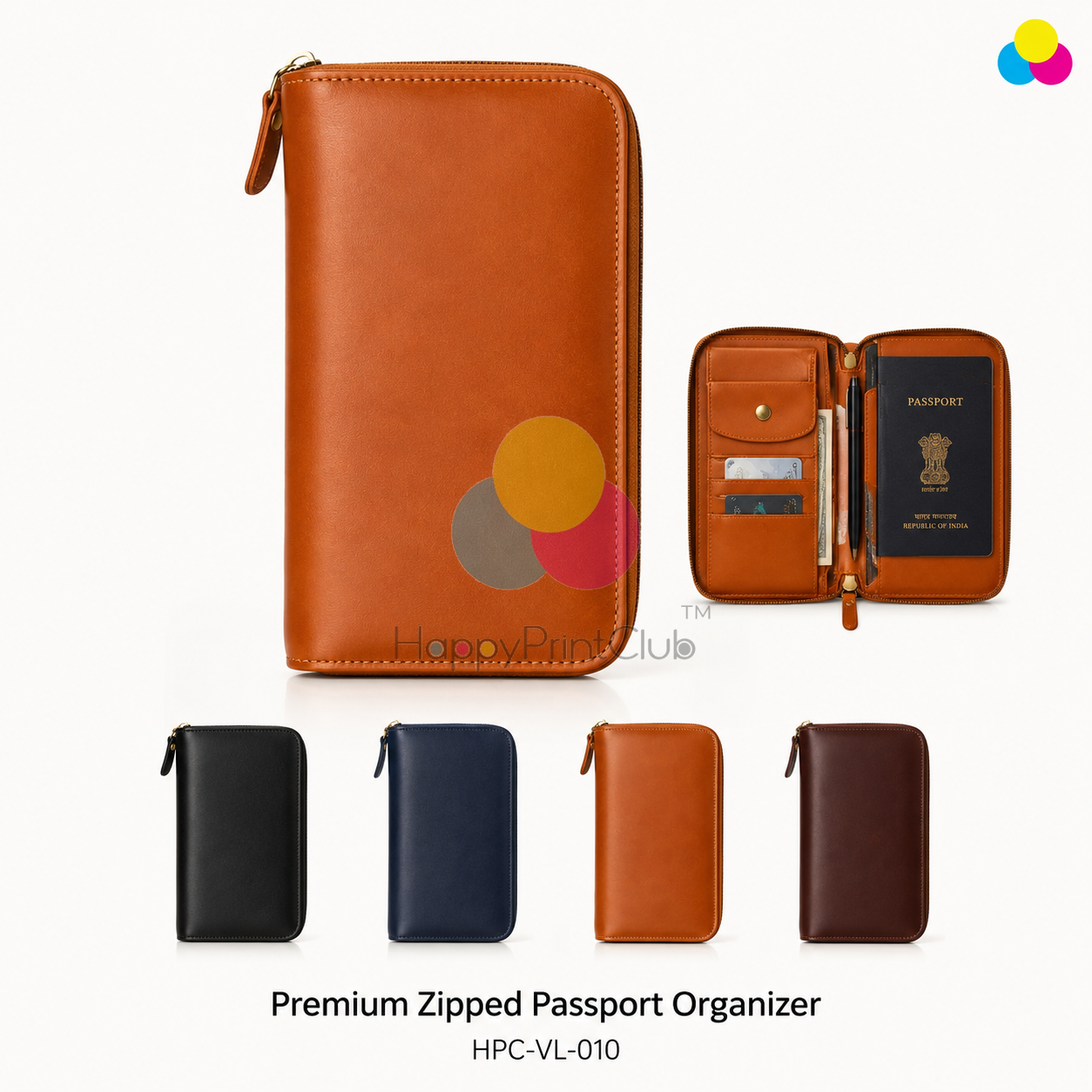 Customized Premium Zipped Passport Organizer For Corporate Gifting