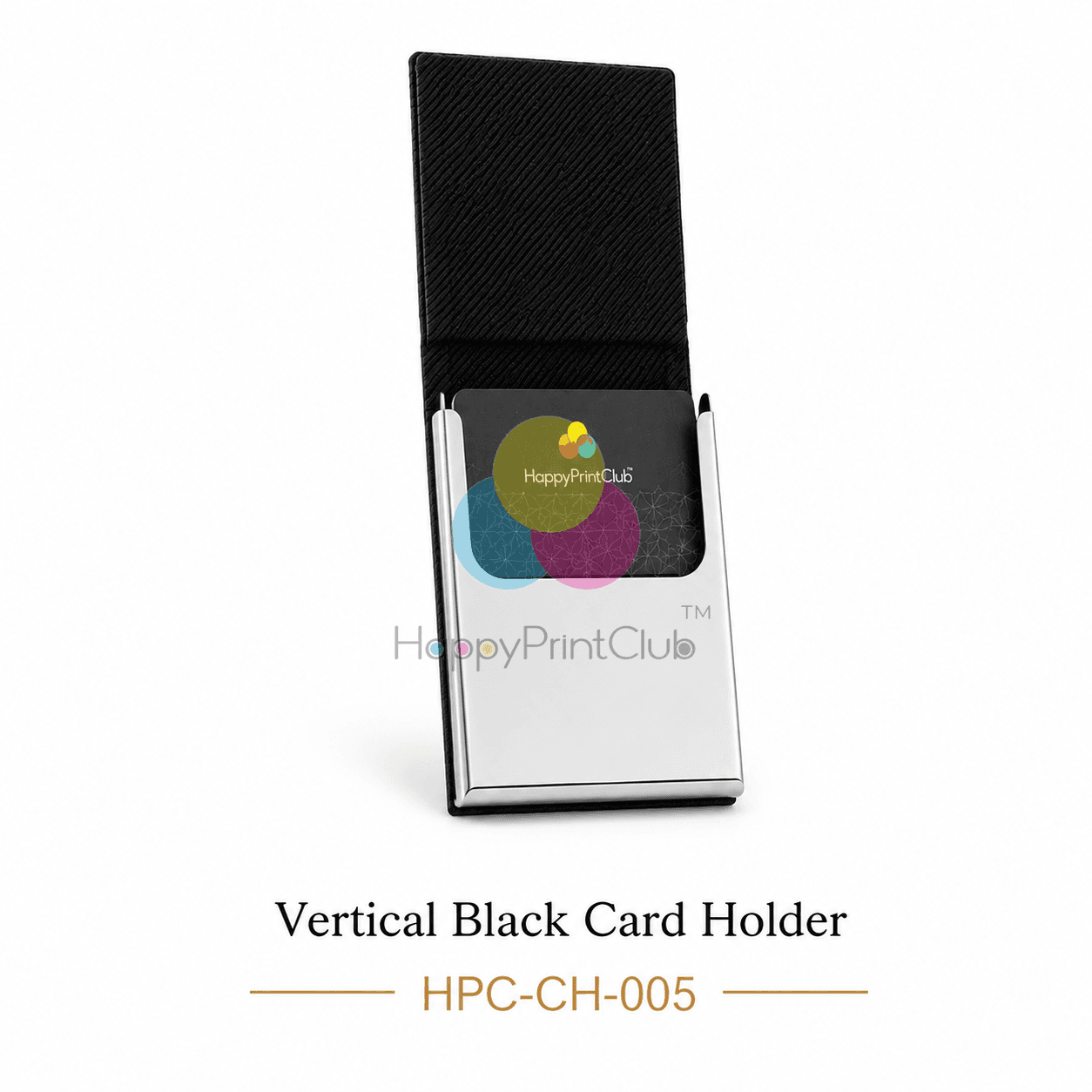 Vertical Black Card Holder For Corporate Gifting