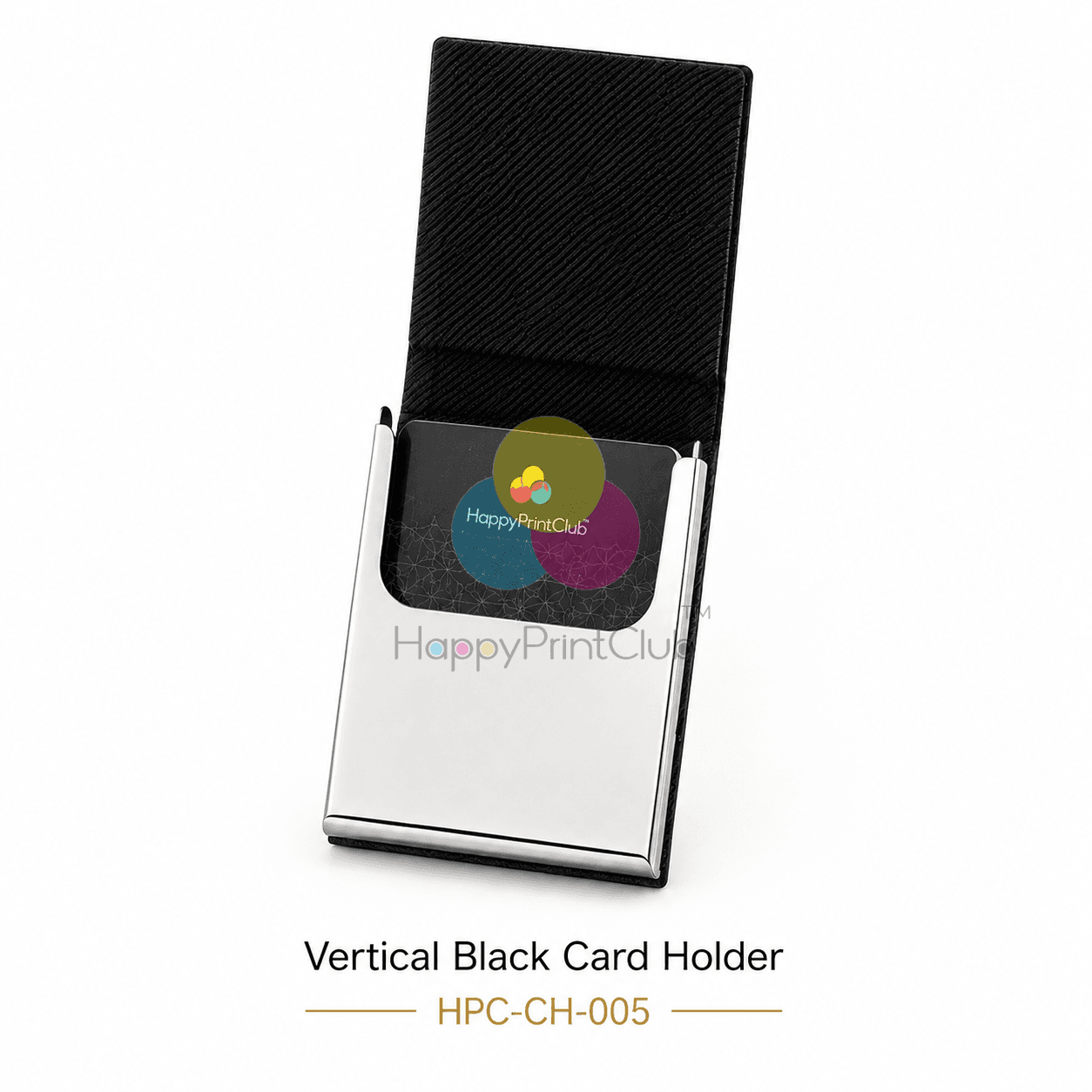 Vertical Black Card Holder For Corporate Gifting