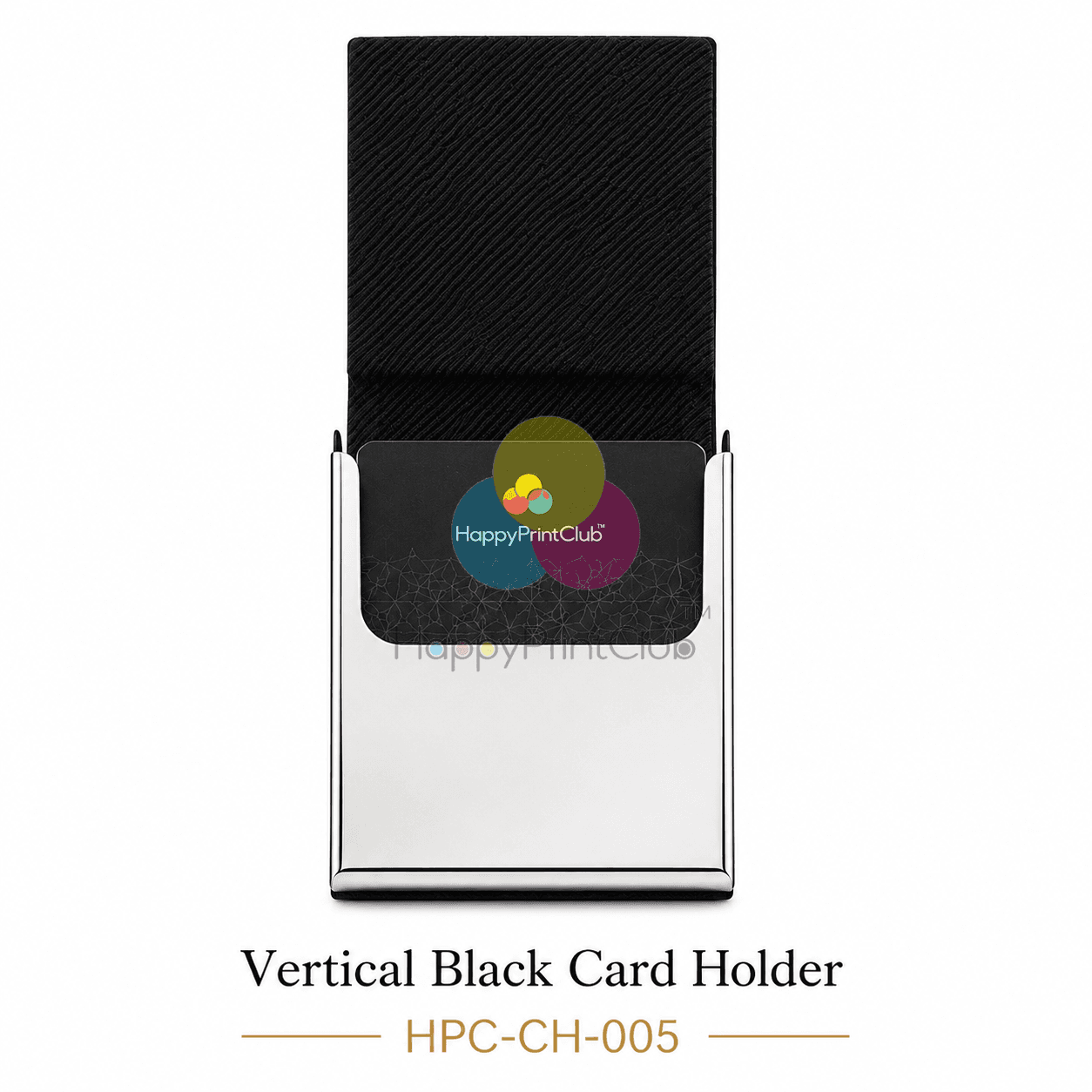 Vertical Black Card Holder For Corporate Gifting