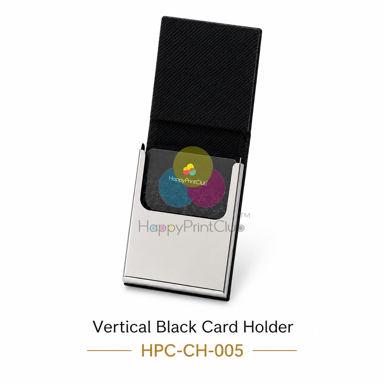 Vertical Black Card Holder For Corporate Gifting