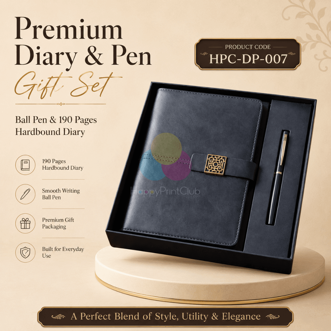 Customized Corporate Gift Set With Ball Pen & 190 Pages Hard Bound Diary