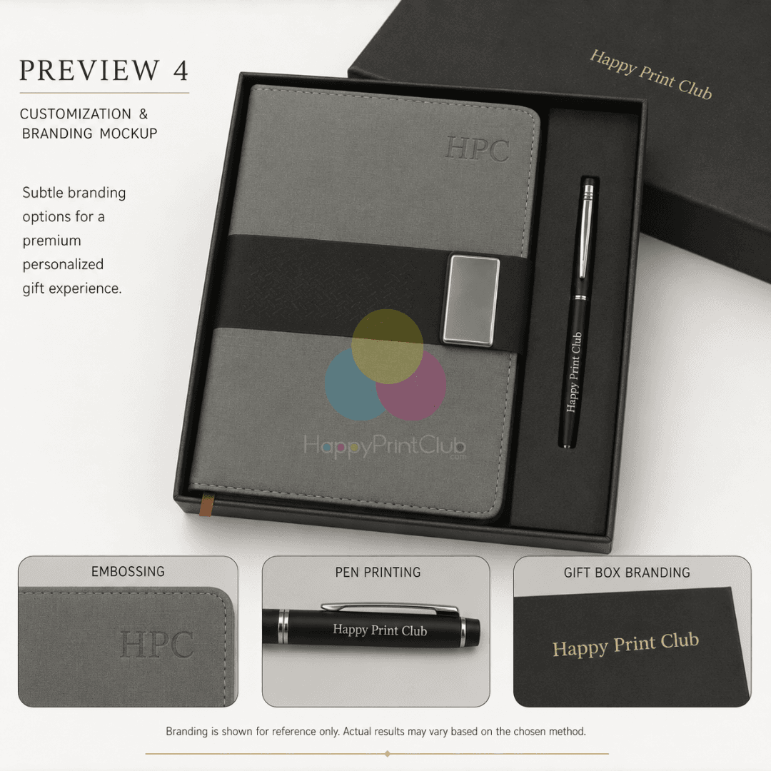 Customized Corporate Gift Set With Ball Pen & 190 Pages Hard Bound Diary