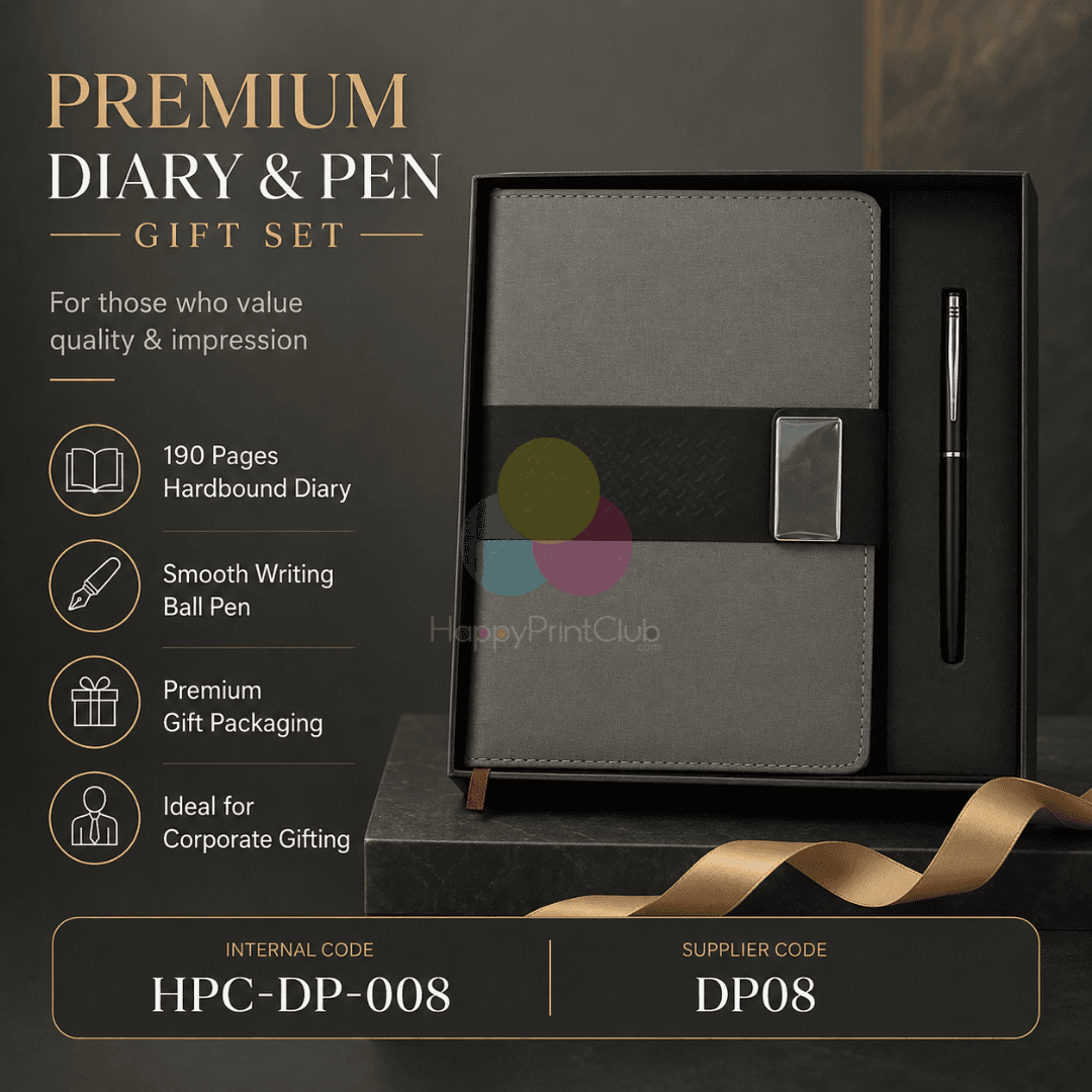 Customized Corporate Gift Set With Ball Pen & 190 Pages Hard Bound Diary
