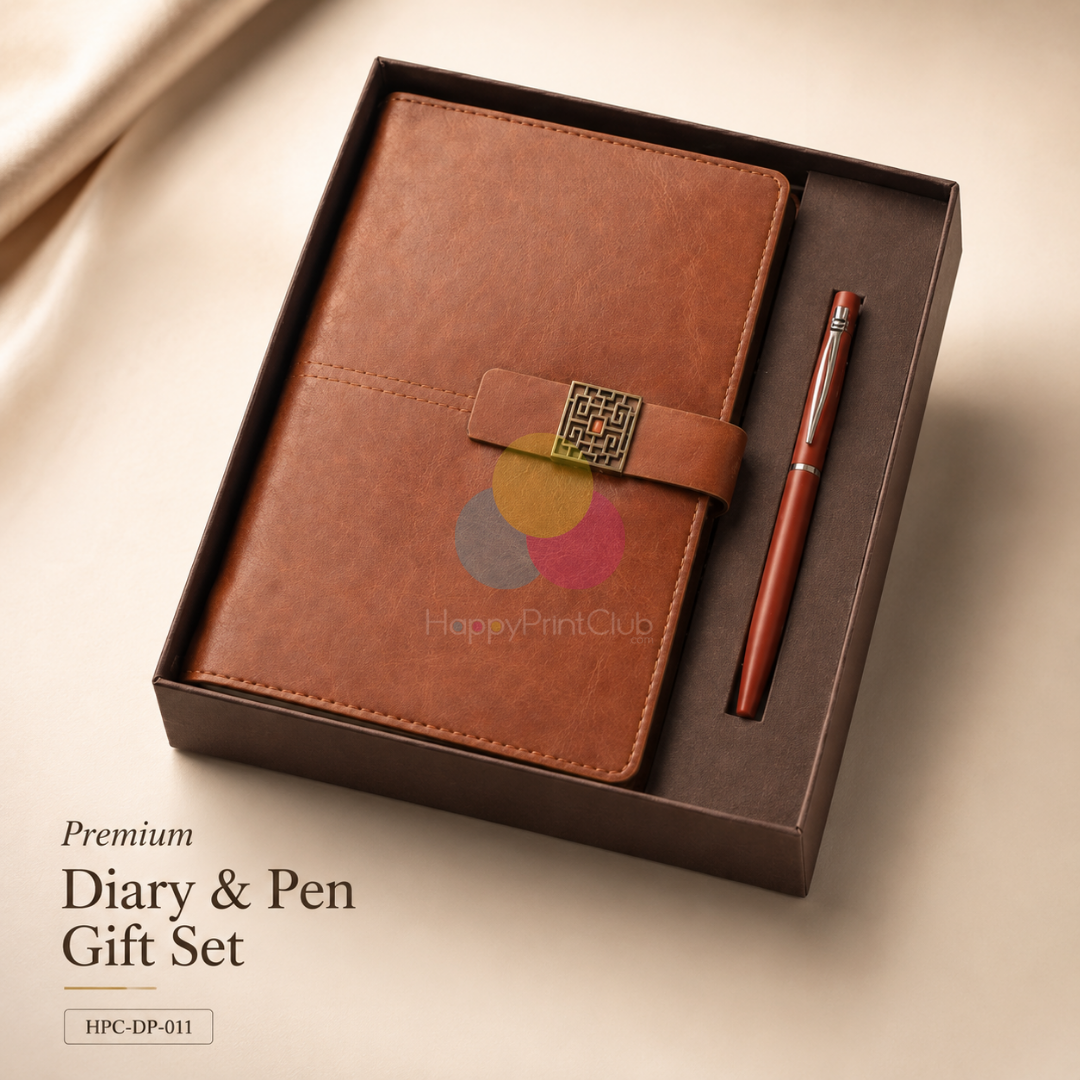 Customized Corporate Gift Set With Ball Pen & 190 Pages Hard Bound Diary