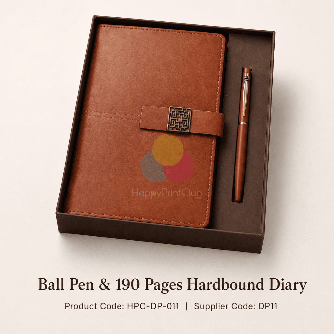 Customized Corporate Gift Set With Ball Pen & 190 Pages Hard Bound Diary